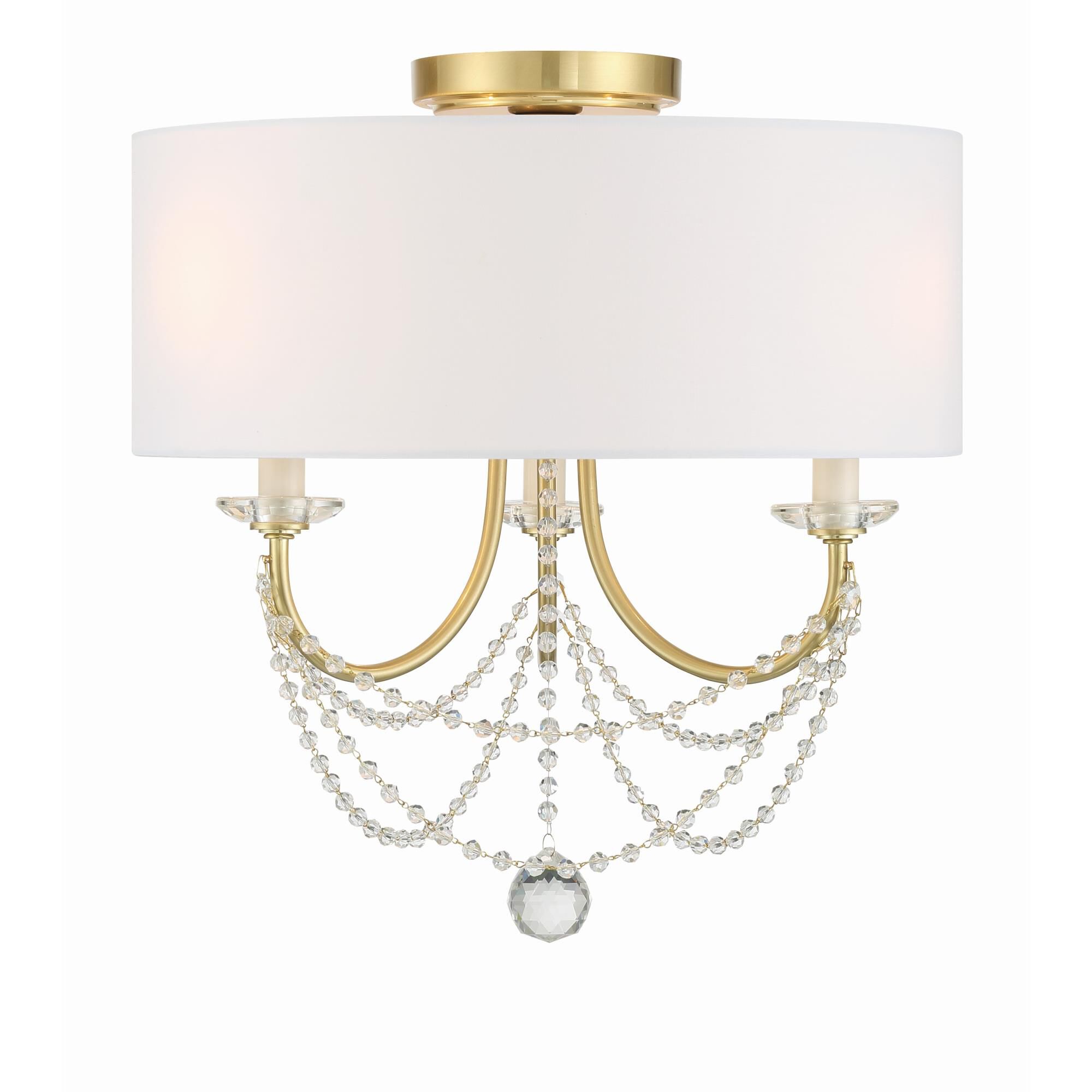 Delilah 15 Inch 3 Light Semi Flush Mount by Crystorama