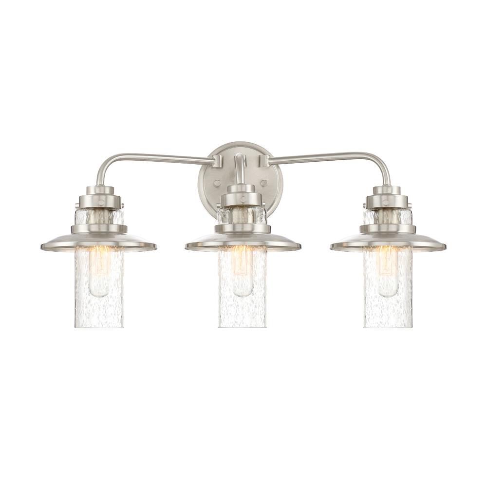 Shown in Satin Platinum finish and Clear Seedy glass and Clear Seedy Glass shade