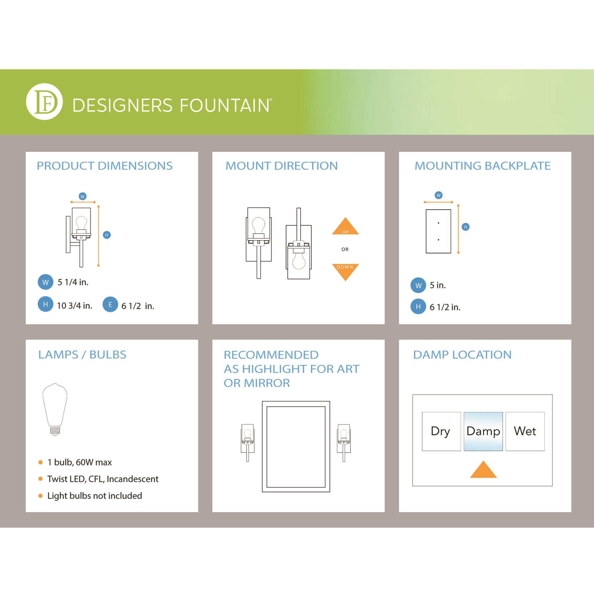 Designers Fountain Westin 10 Inch Wall Sconce