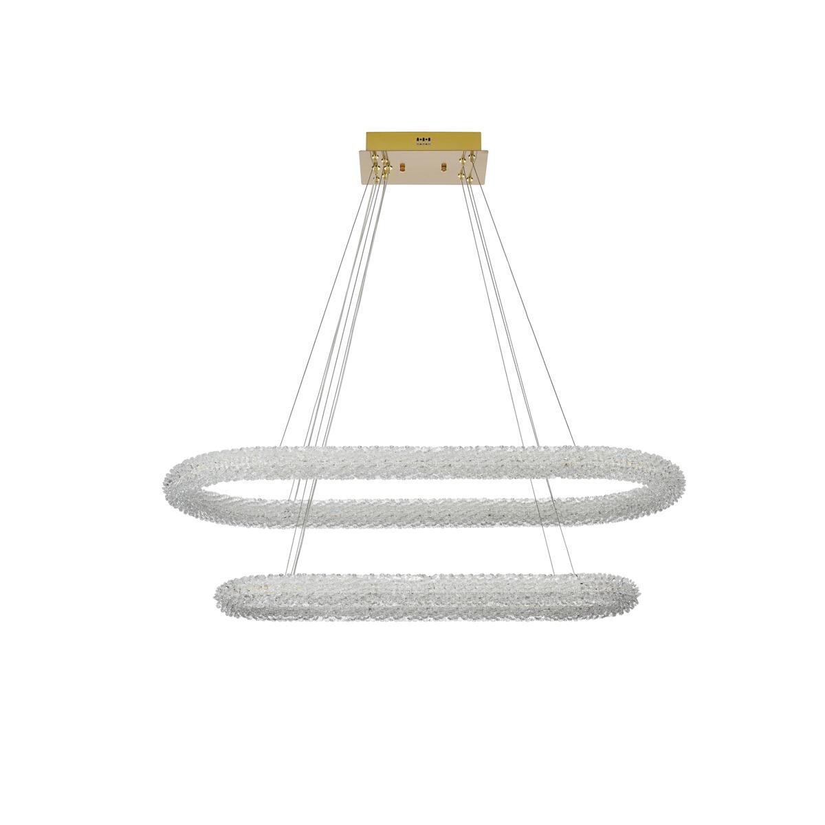 Shown in Satin Gold finish and Clear Royal Cut crystal