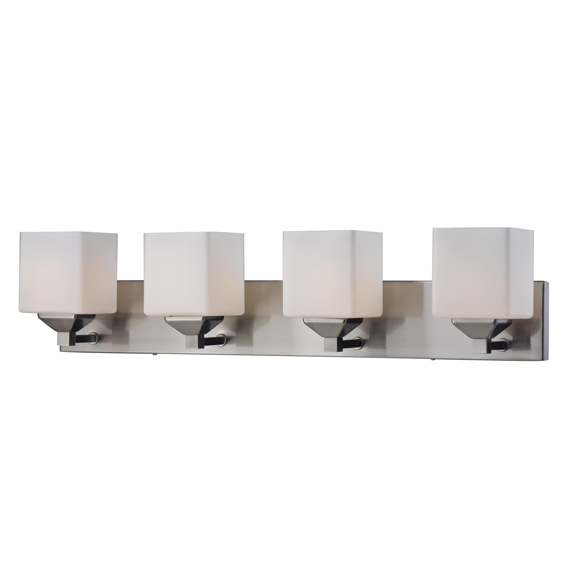Shown in Brushed Nickel finish and Glass shade