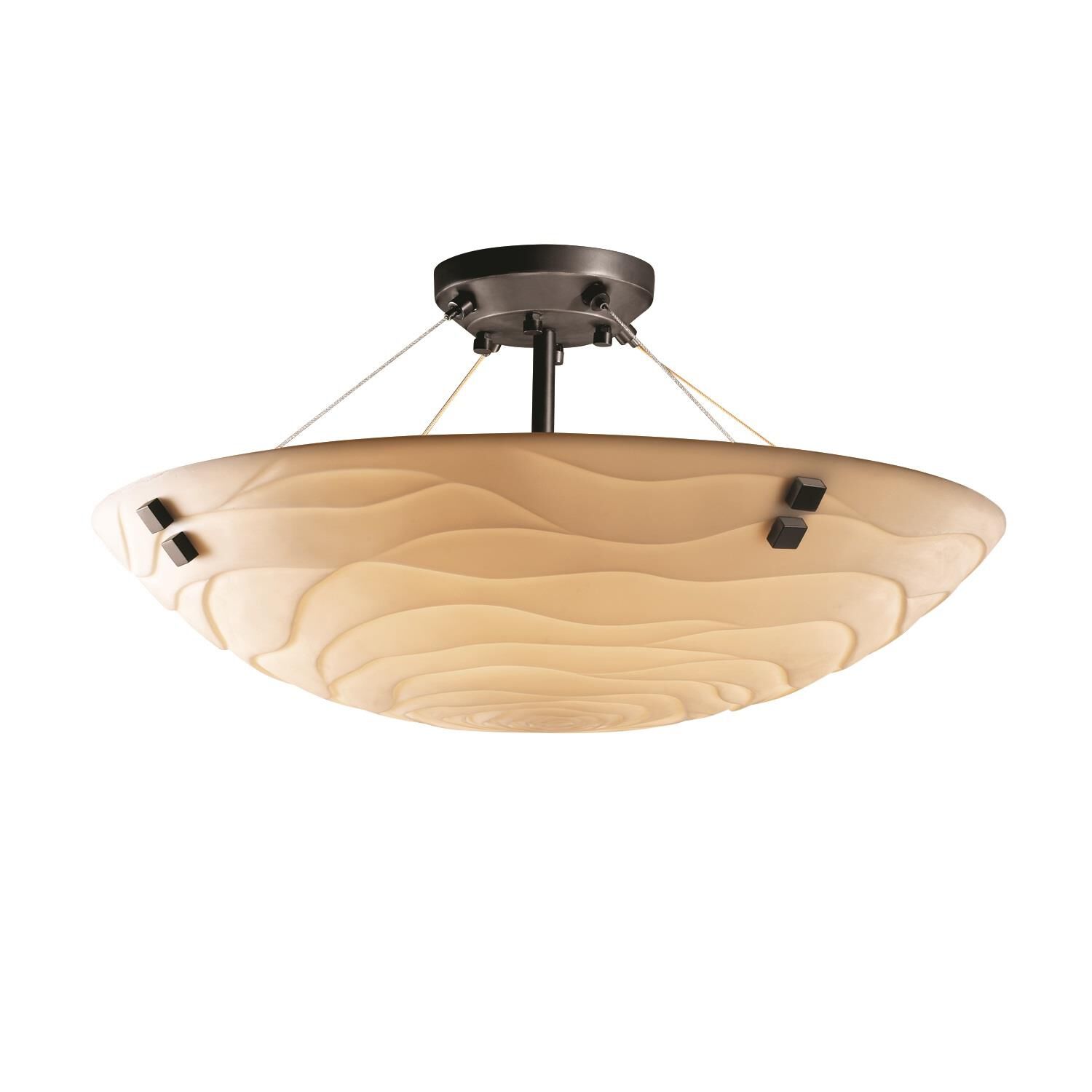 Porcelina 27 Inch 6 Light Semi Flush Mount by Justice Design Group