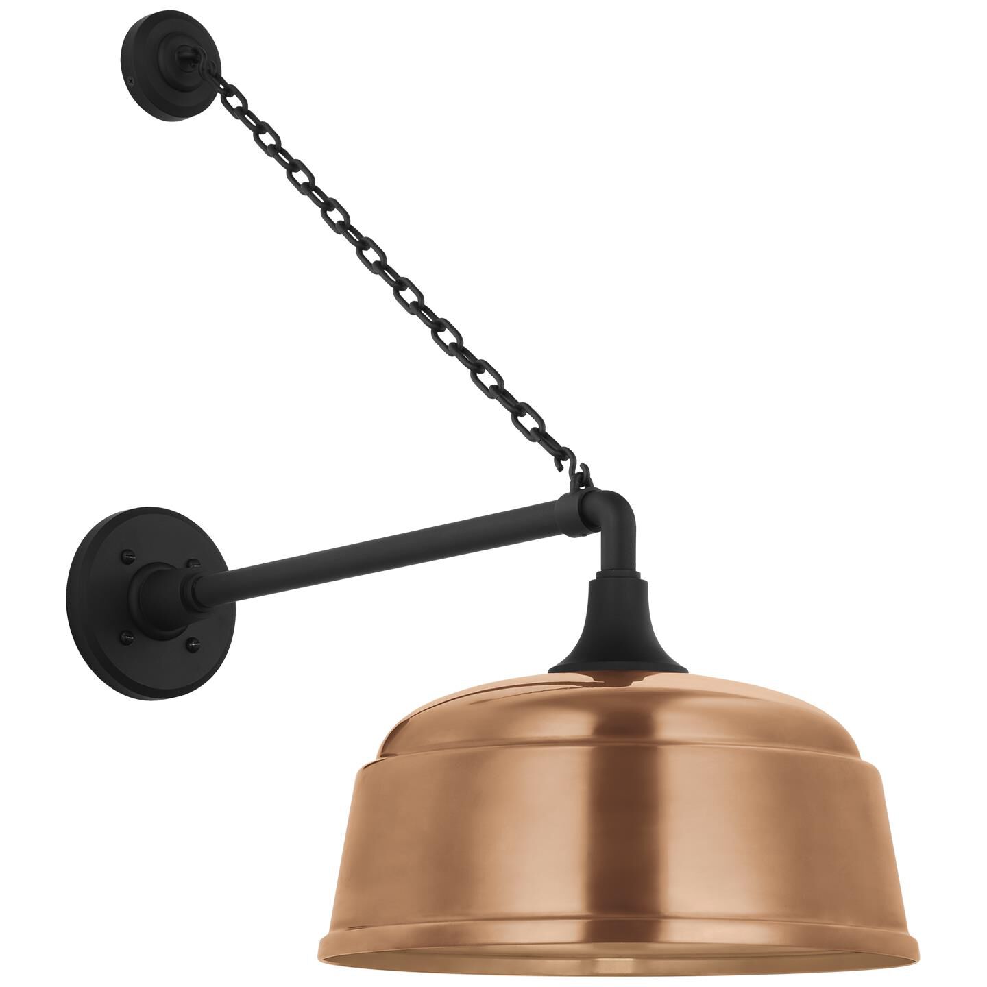 Shown in Matte Black finish and Copper shade