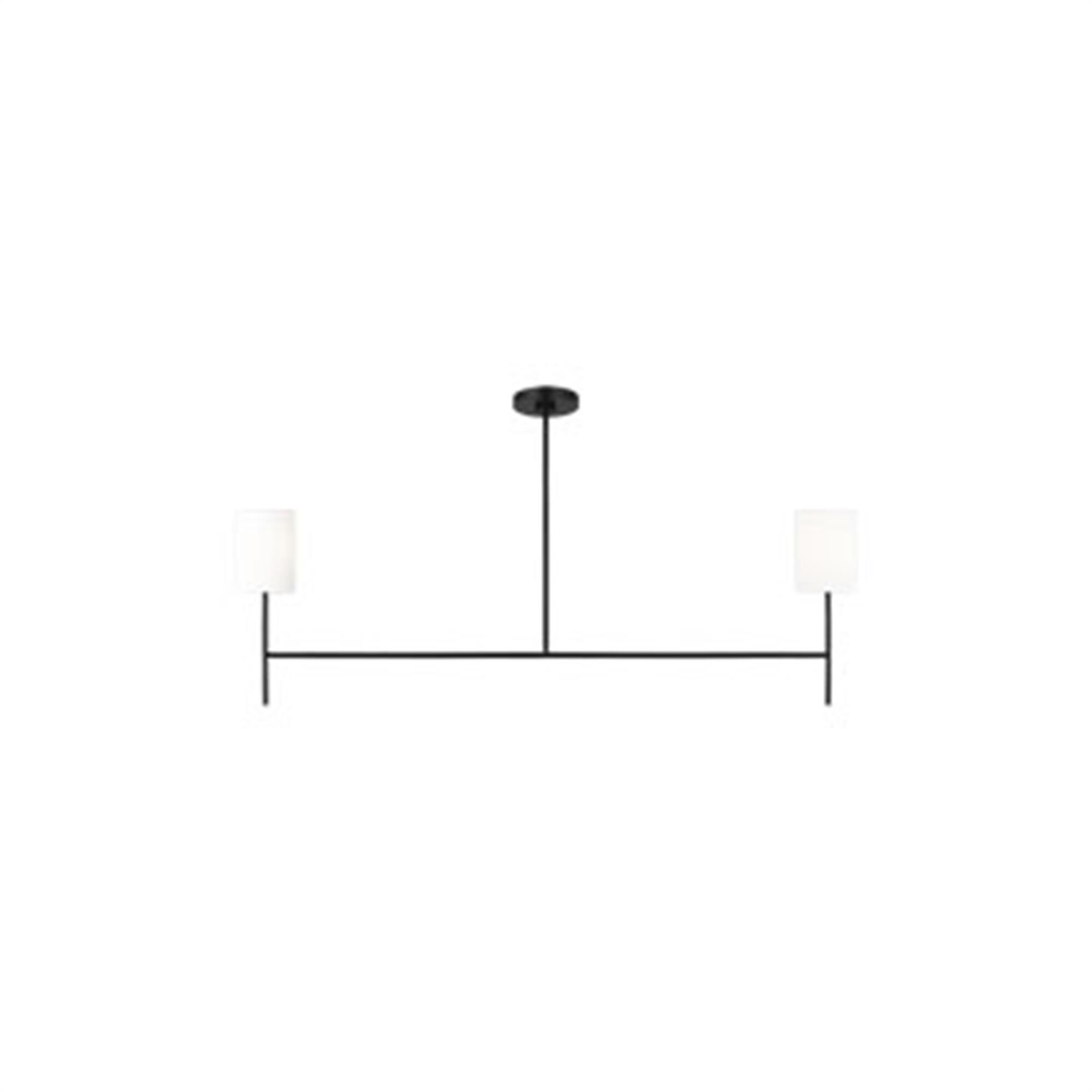 Shown in Midnight Black finish and White Linen shade