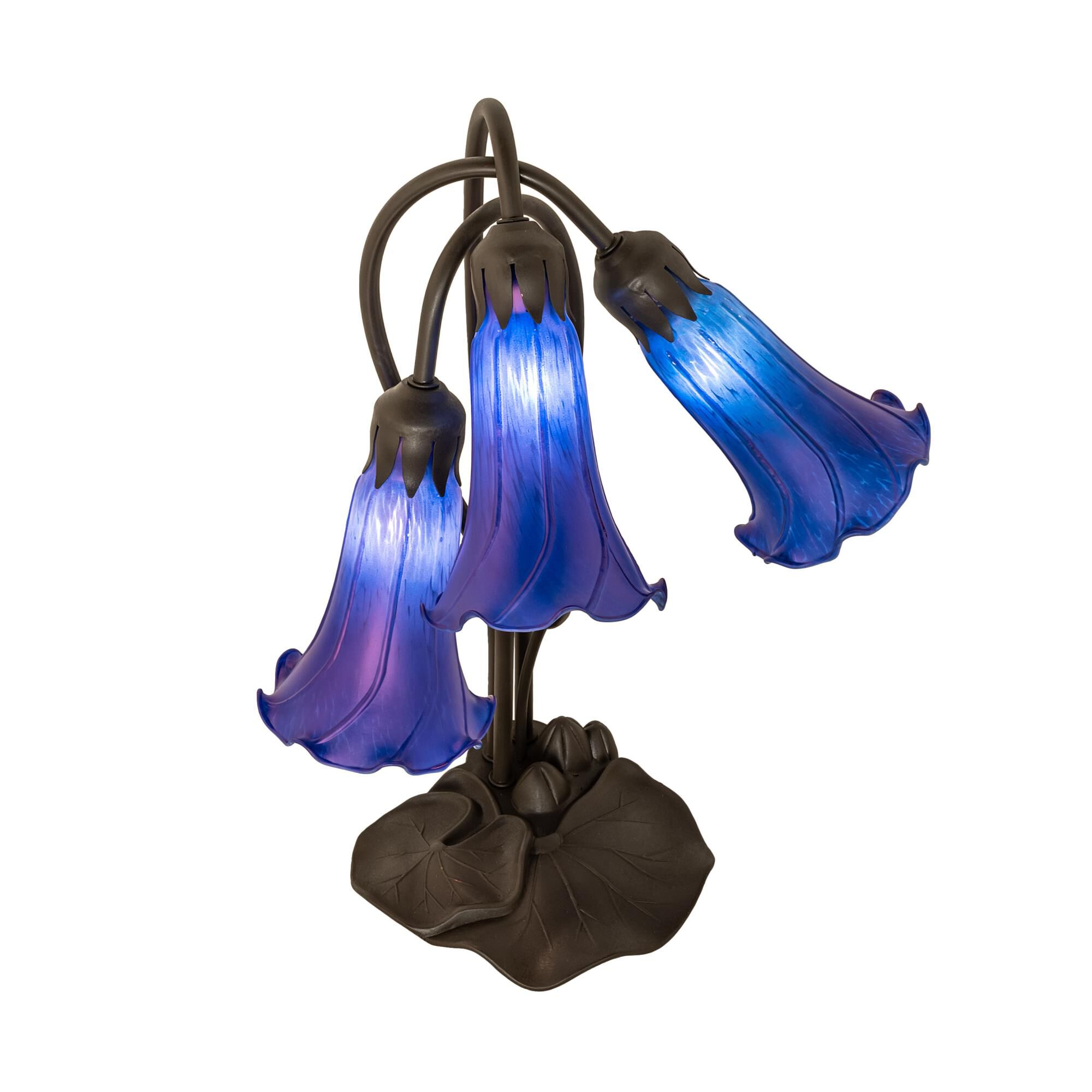 Shown in Mahogany Bronze finish and Blue glass