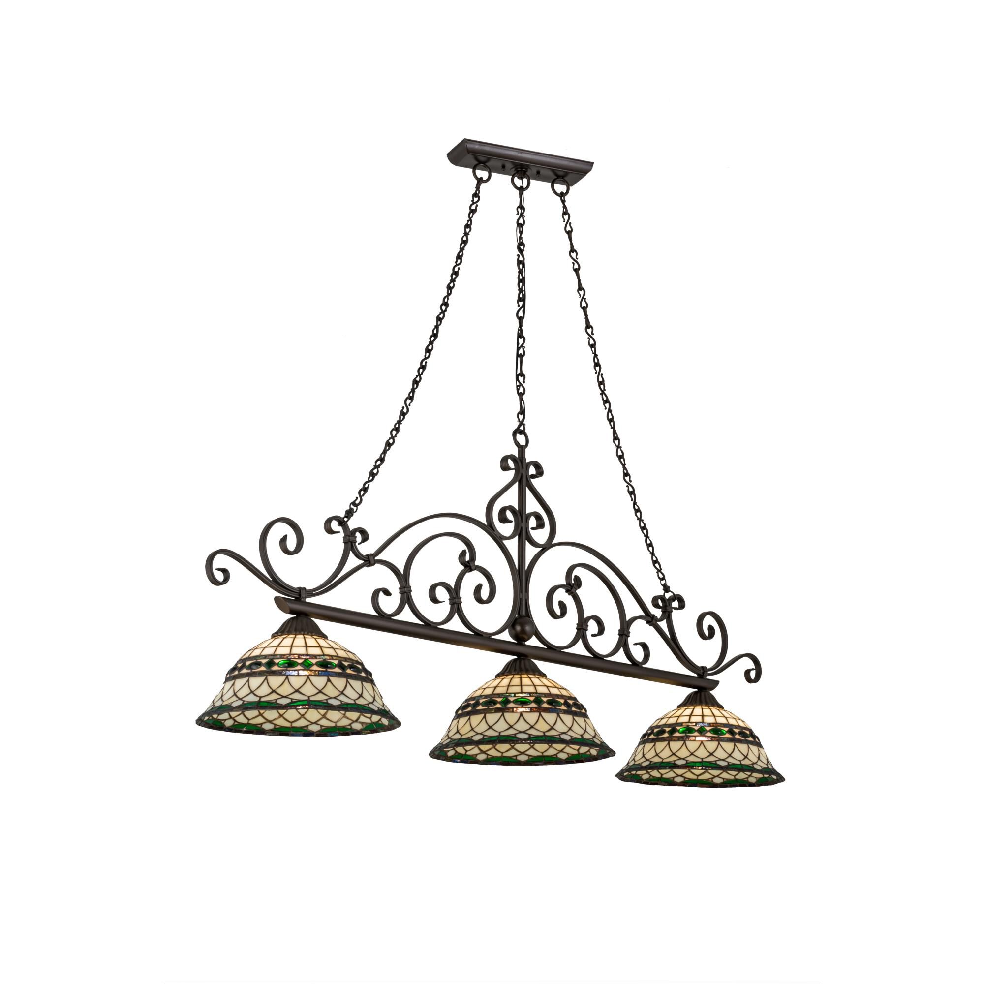 Tiffany Roman 67 Inch 3 Light Linear Suspension Light by Meyda Lighting