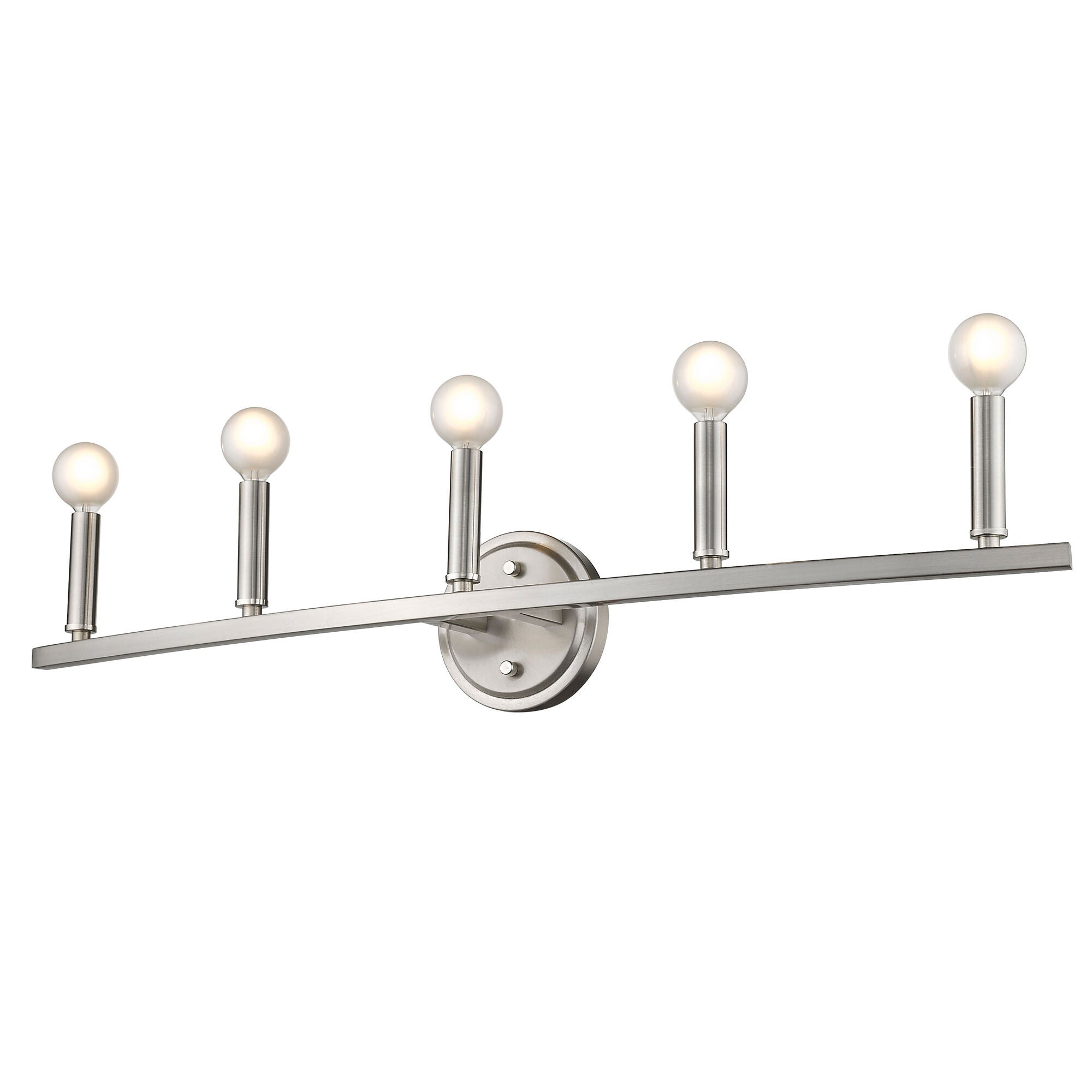 Shown in Satin Nickel finish and -- glass and -- shade