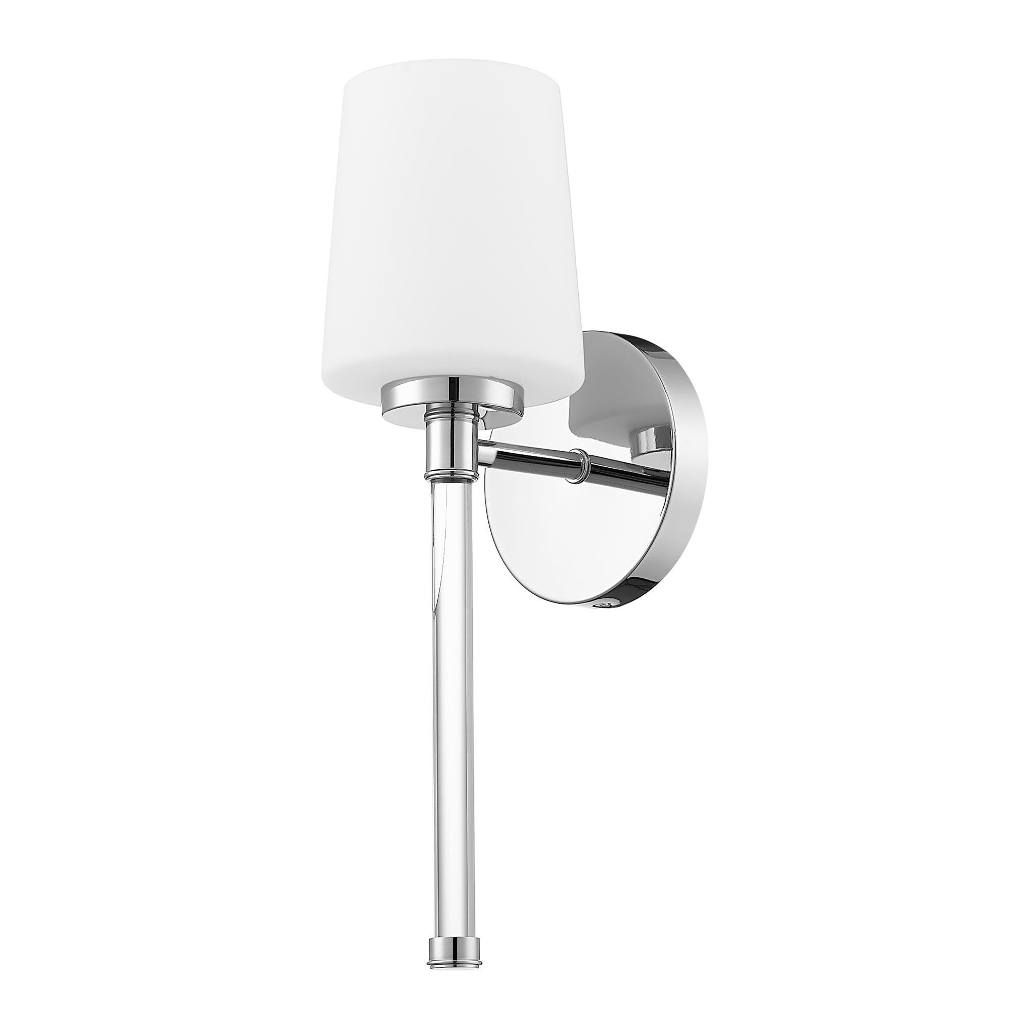 Shown in Chrome finish and White Opal glass