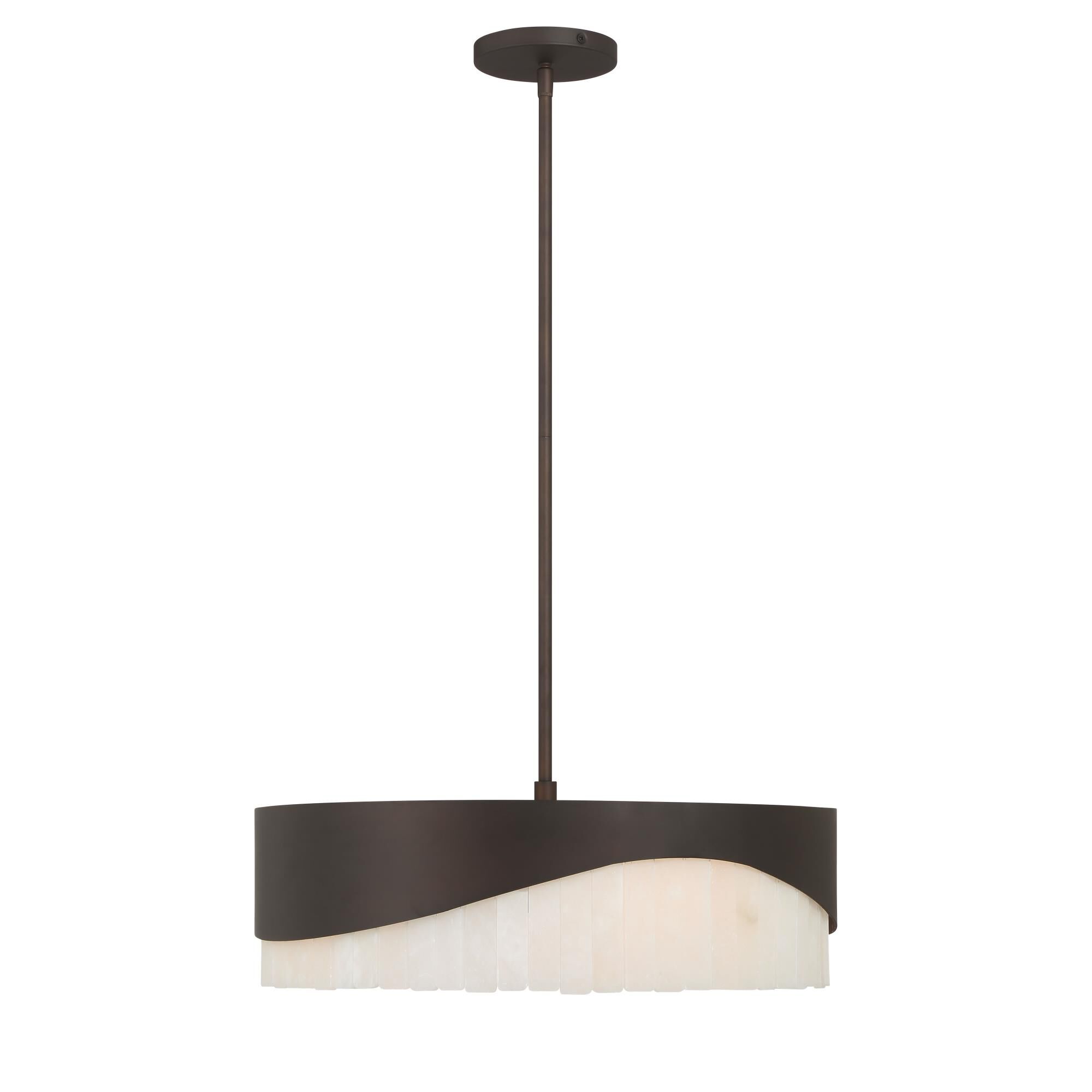 Shown in Dark Bronze finish and White glass and Alabaster Stone shade