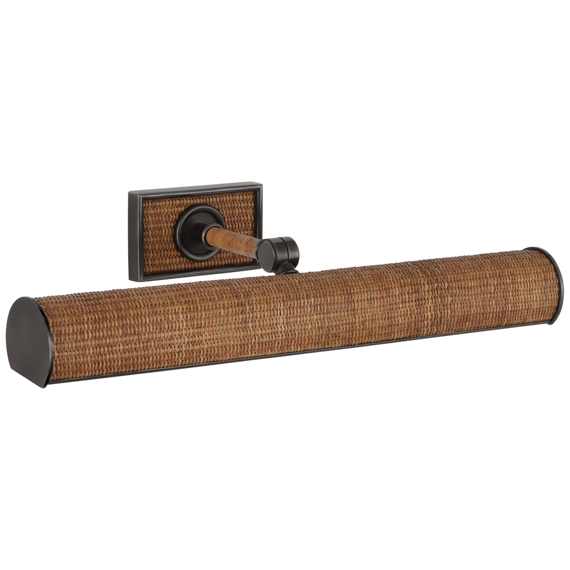 Shown in Bronze and Natural Woven Rattan finish