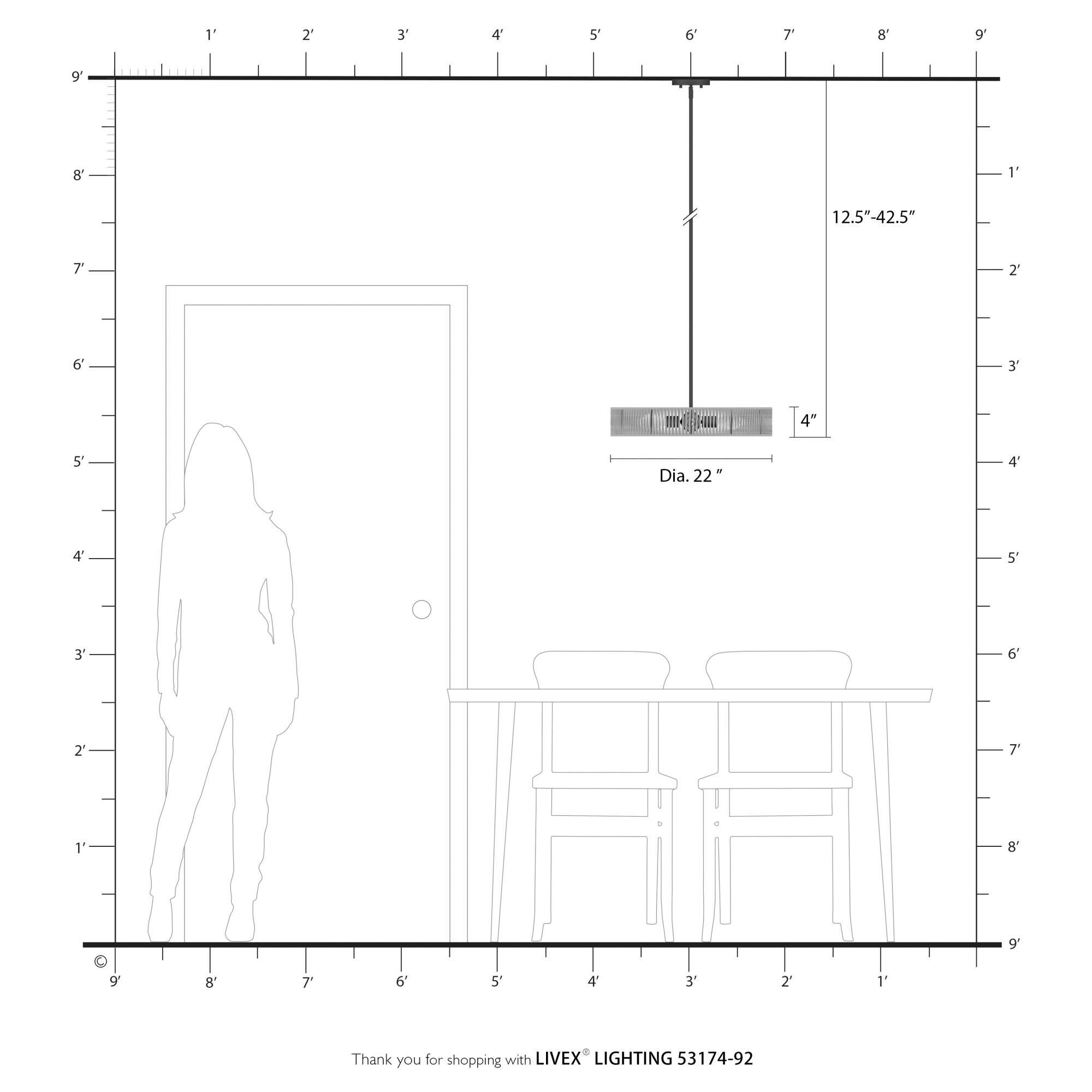 Goldiemesh 22 Inch Large Pendant by Livex Lighting