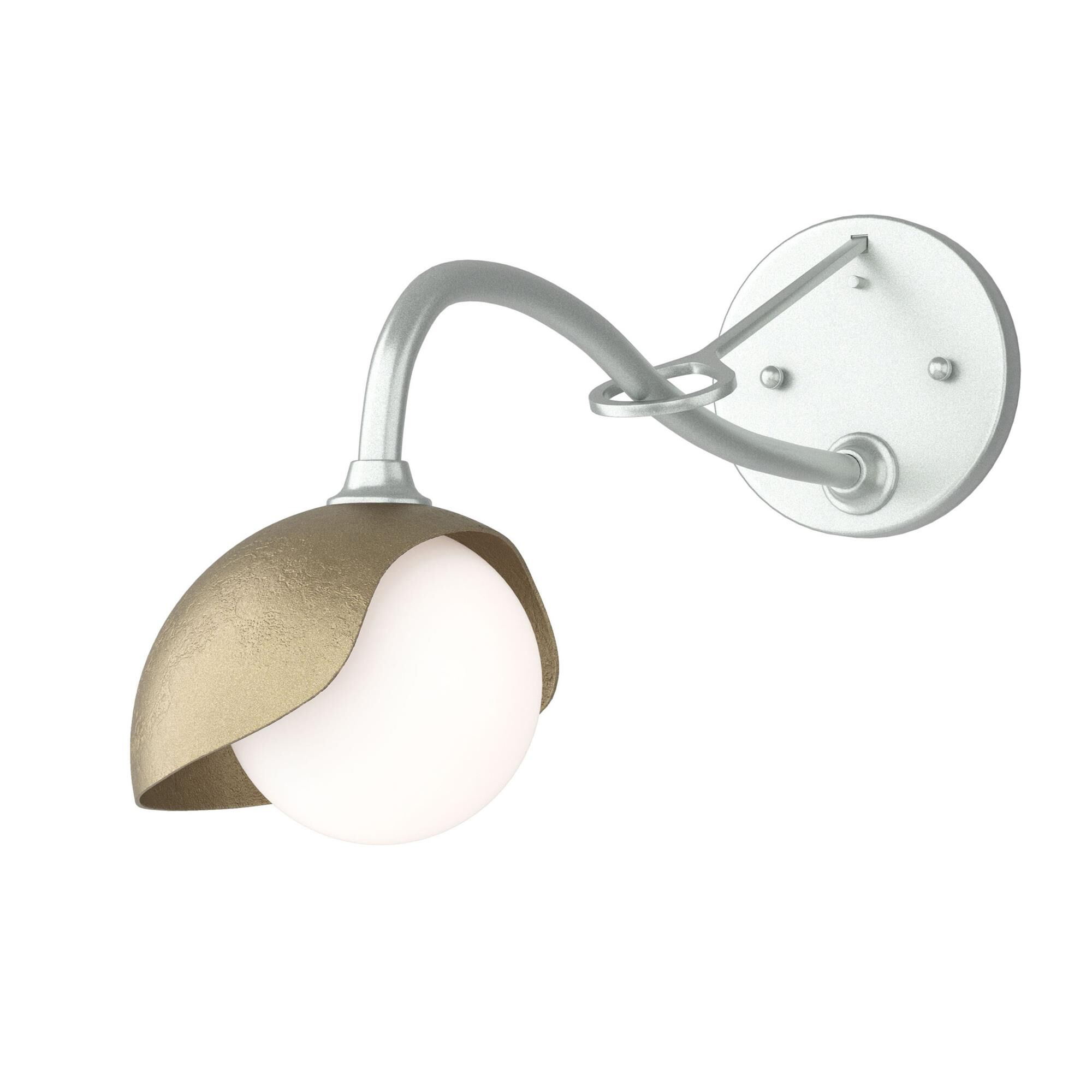Shown in Vintage Platinum finish and Opal glass and Soft Gold (84) accent