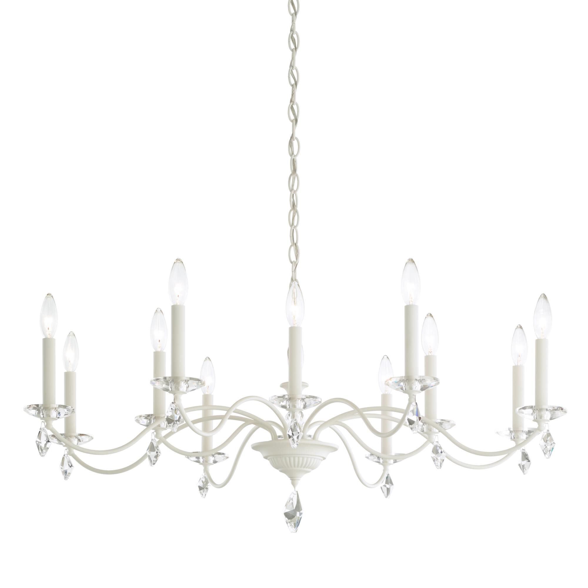 Shown in White finish and Clear crystal
