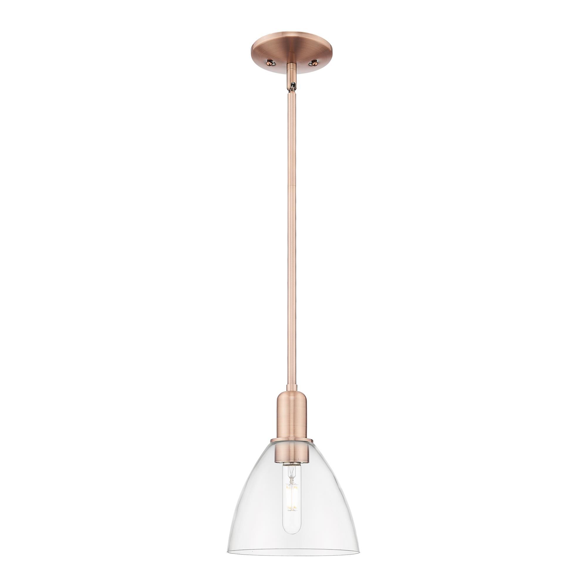 Shown in Antique Copper finish and Clear glass