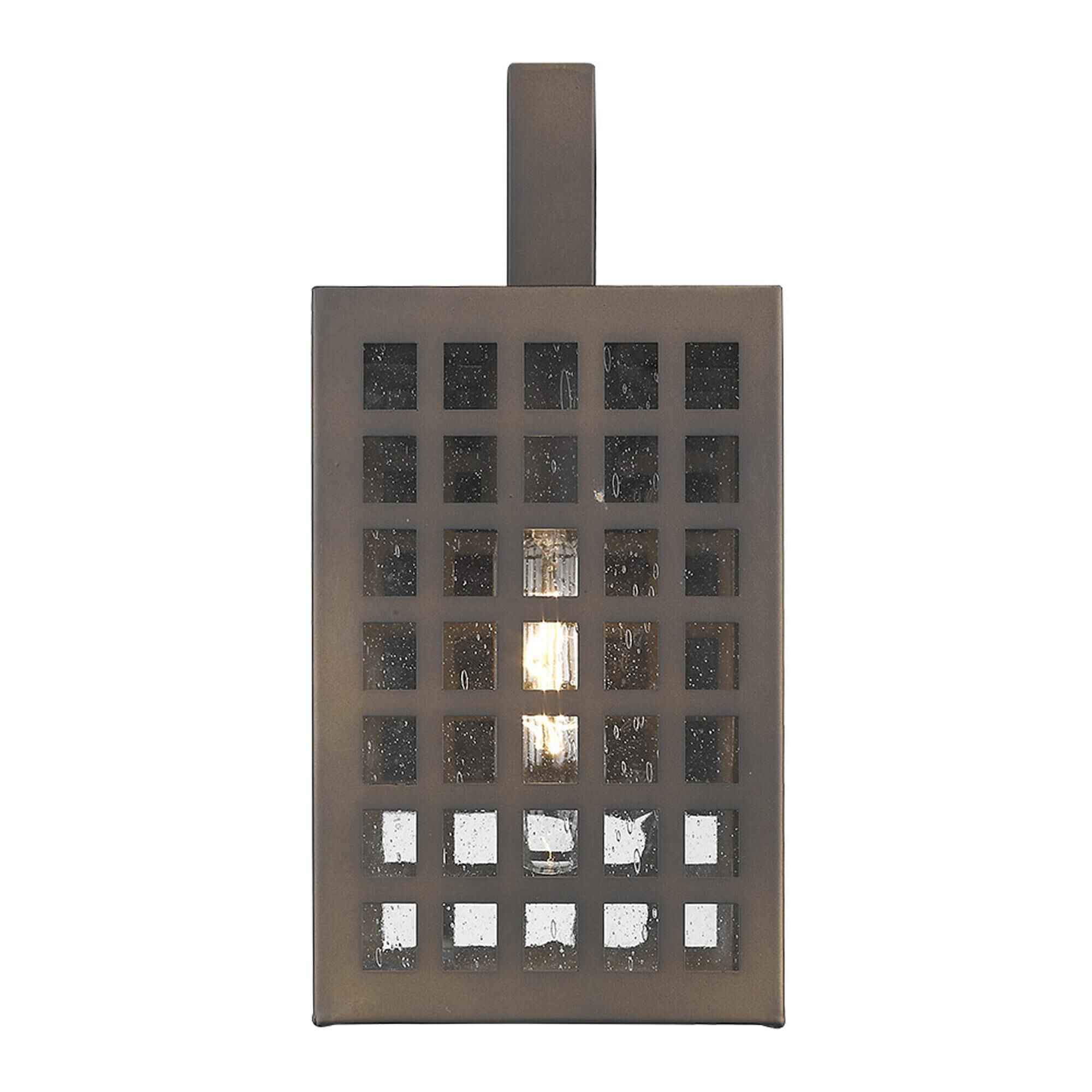 Shown in Oil-Rubbed Bronze finish and Clear glass and Clear, Seedy Glass Panes shade