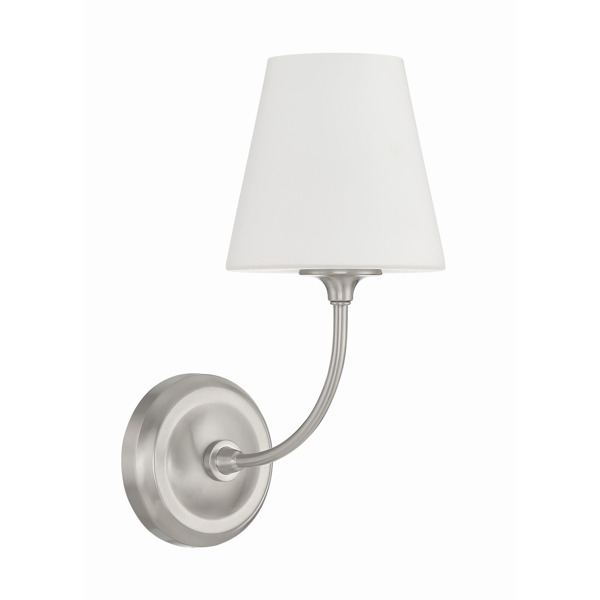 Shown in Brushed Nickel finish and Glass shade