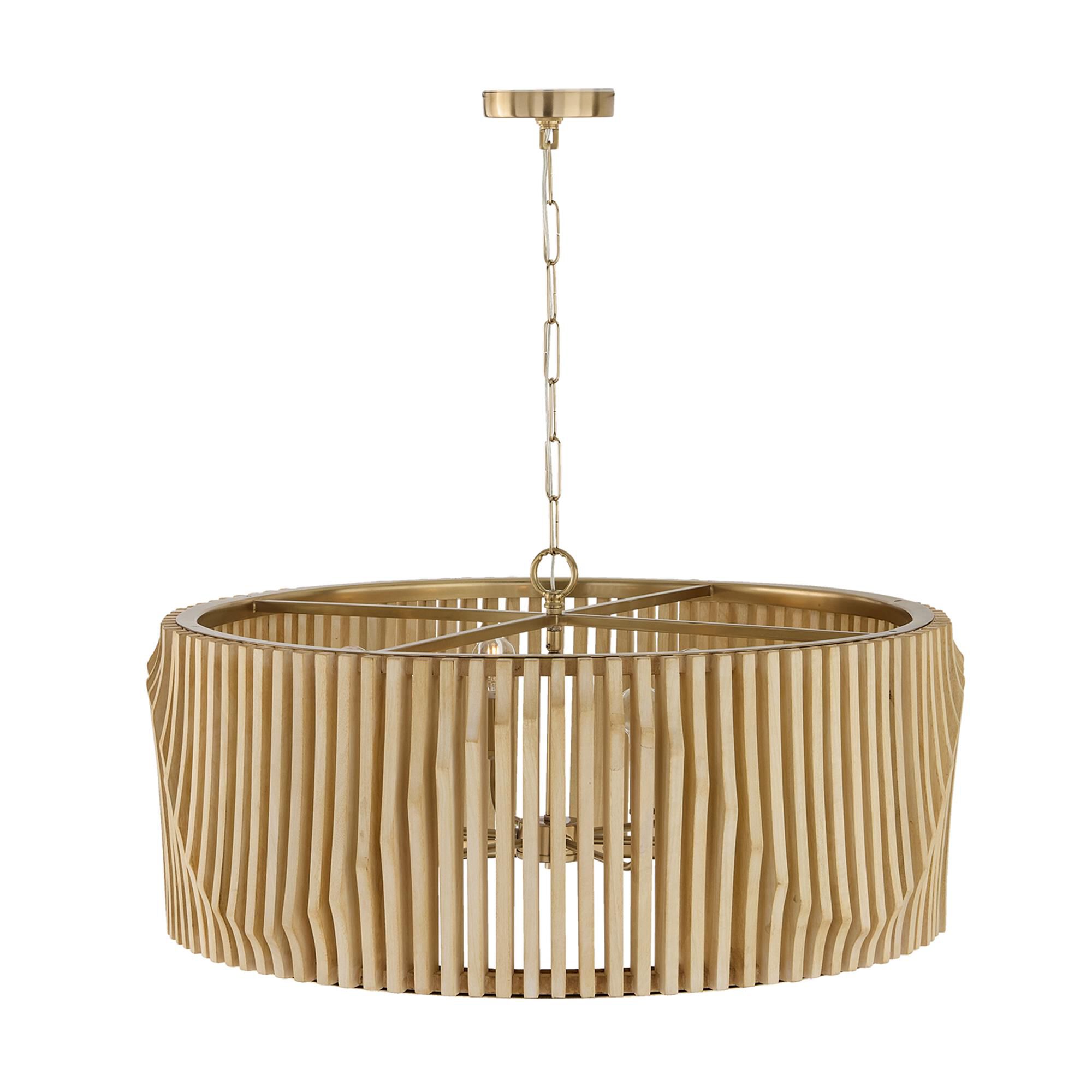 Shown in Blonde Wood And Matte Brass finish