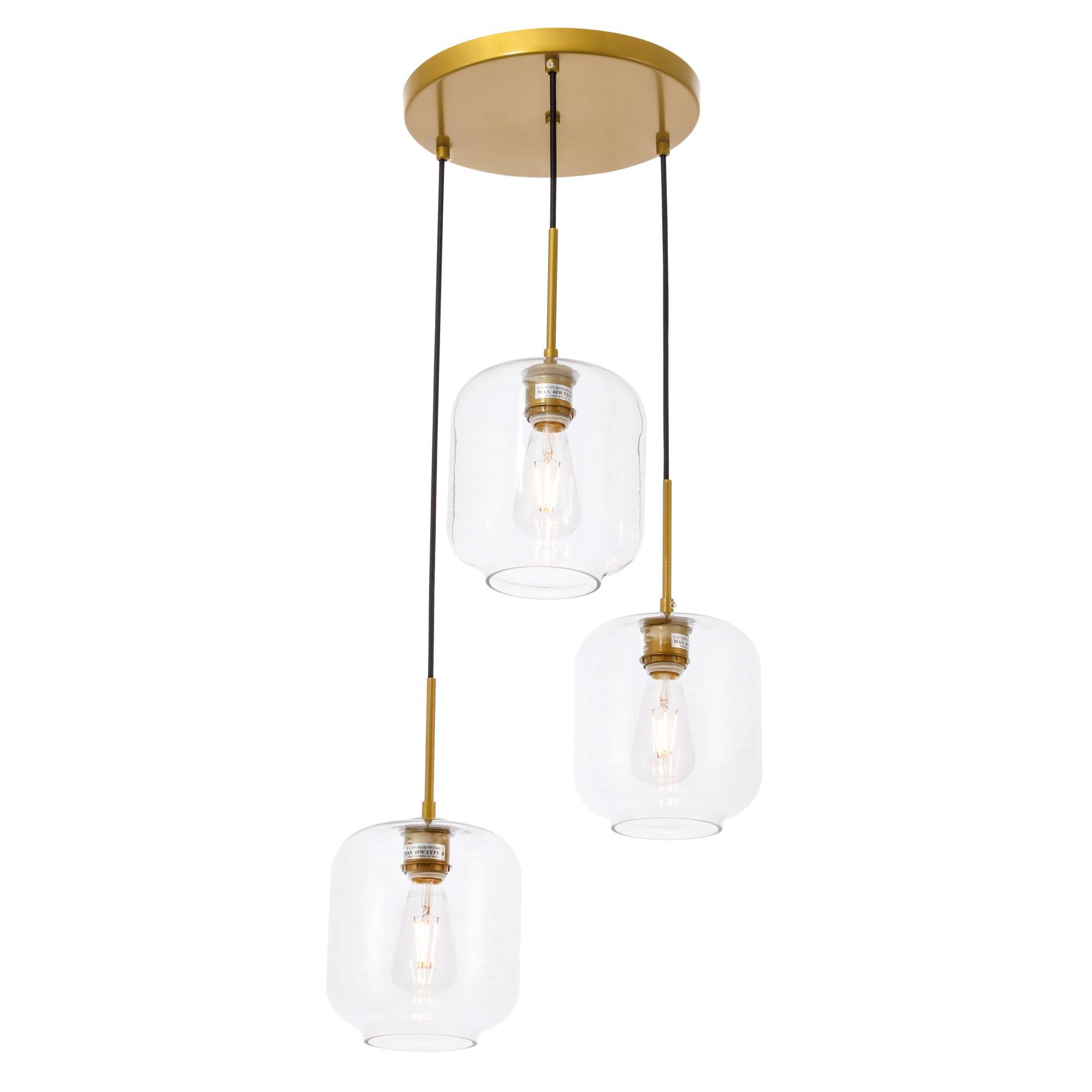 Collier 17 Inch 3 Light Multi Light Pendant by Elegant Lighting