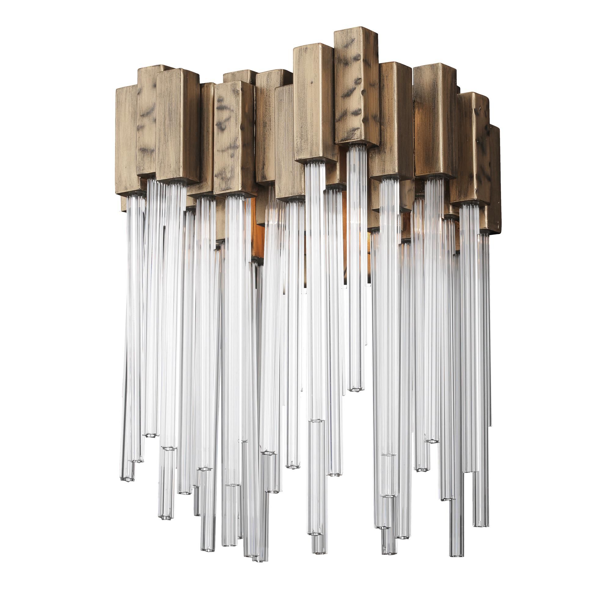 Shown in Havana Gold finish and Clear Fluted glass