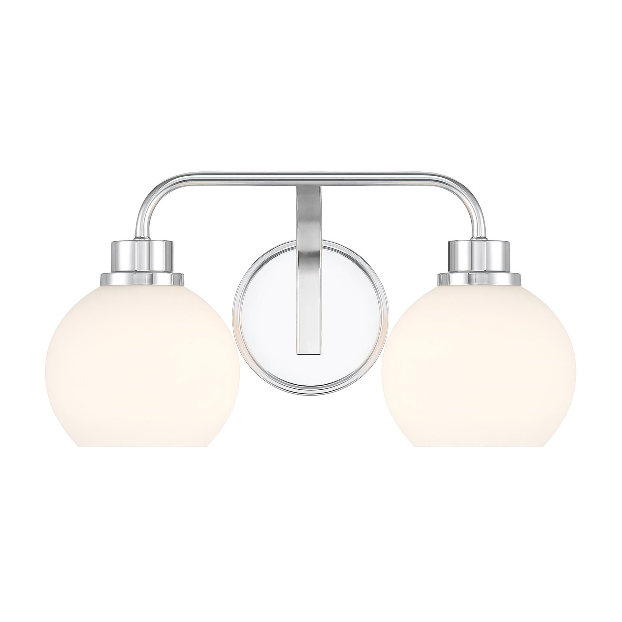 Shown in Chrome finish and White Opal glass and Glass shade