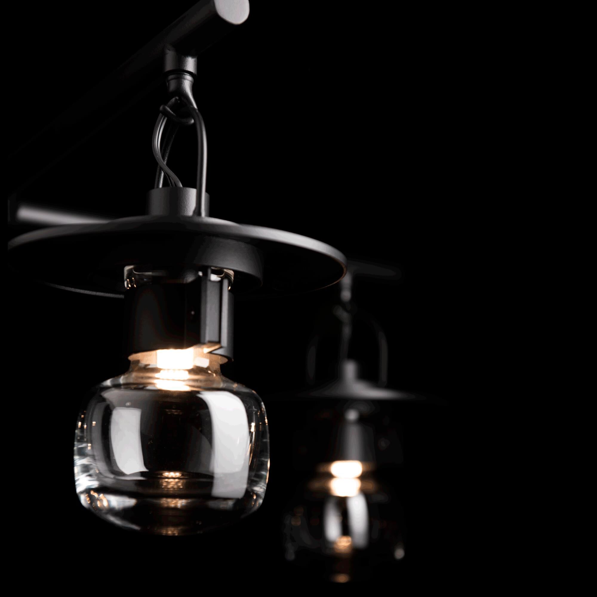 Shown in Coastal Black finish and Clear glass