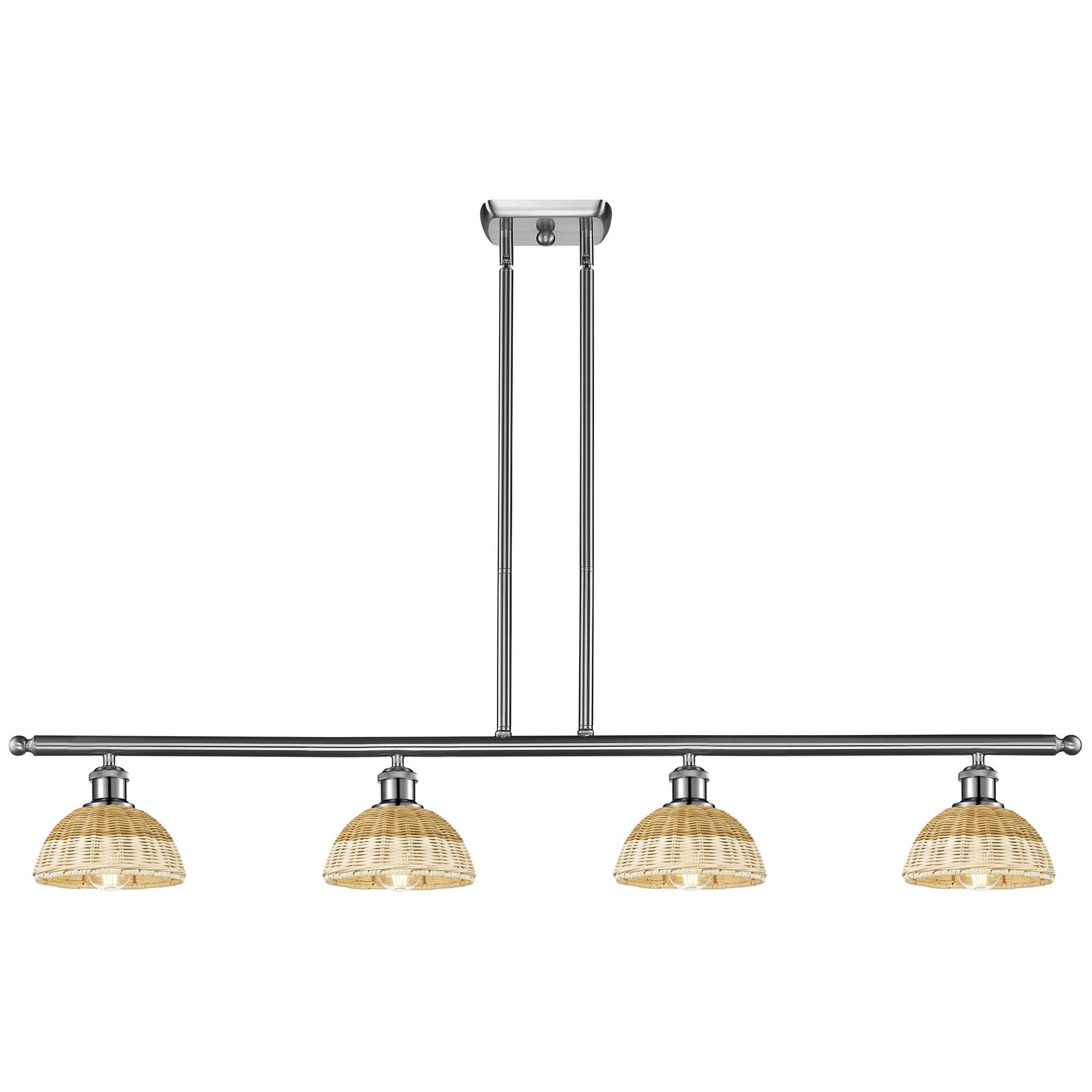 Shown in Brushed Satin Nickel finish and Natural shade
