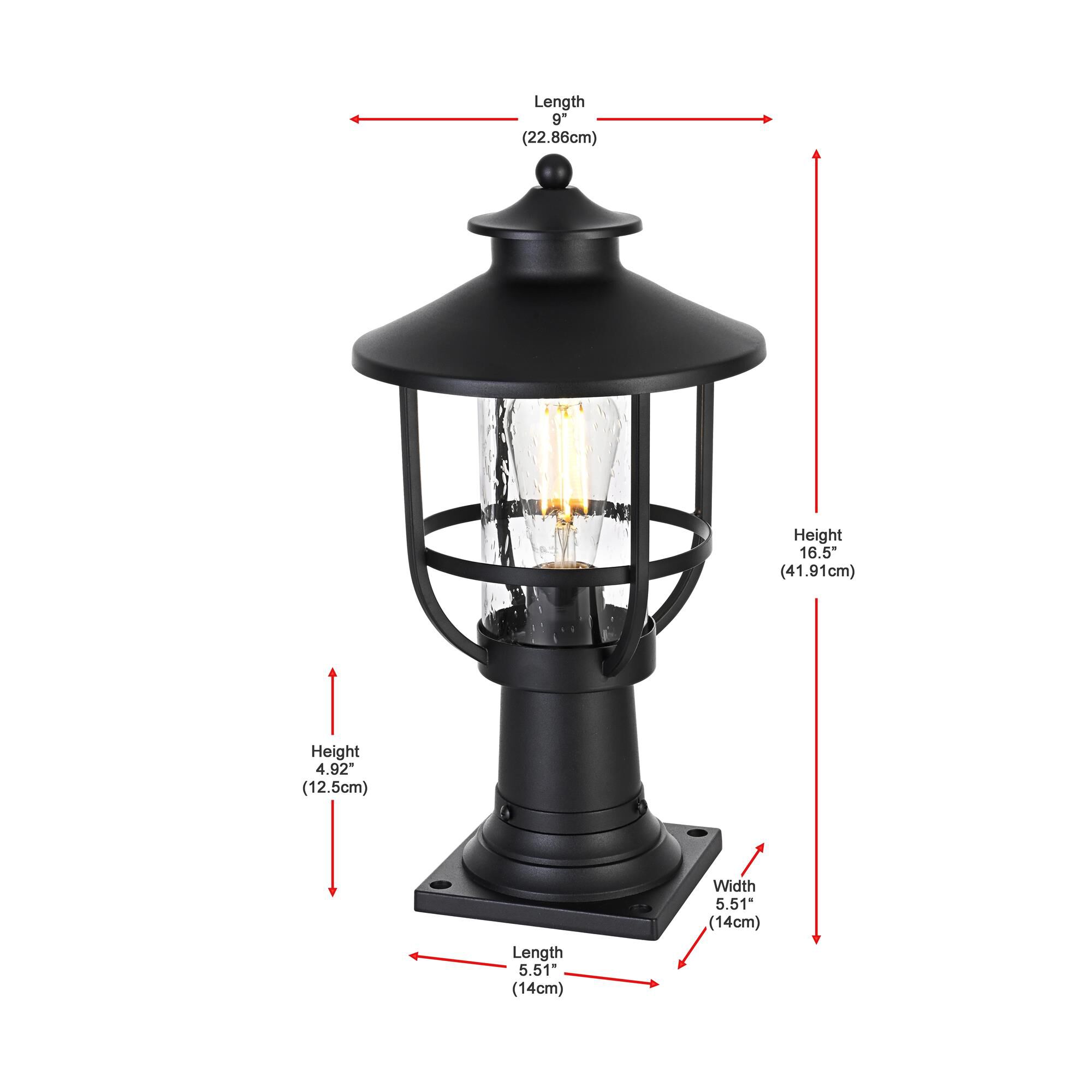 Janney 17 Inch Outdoor Post Lamp by Elegant Lighting