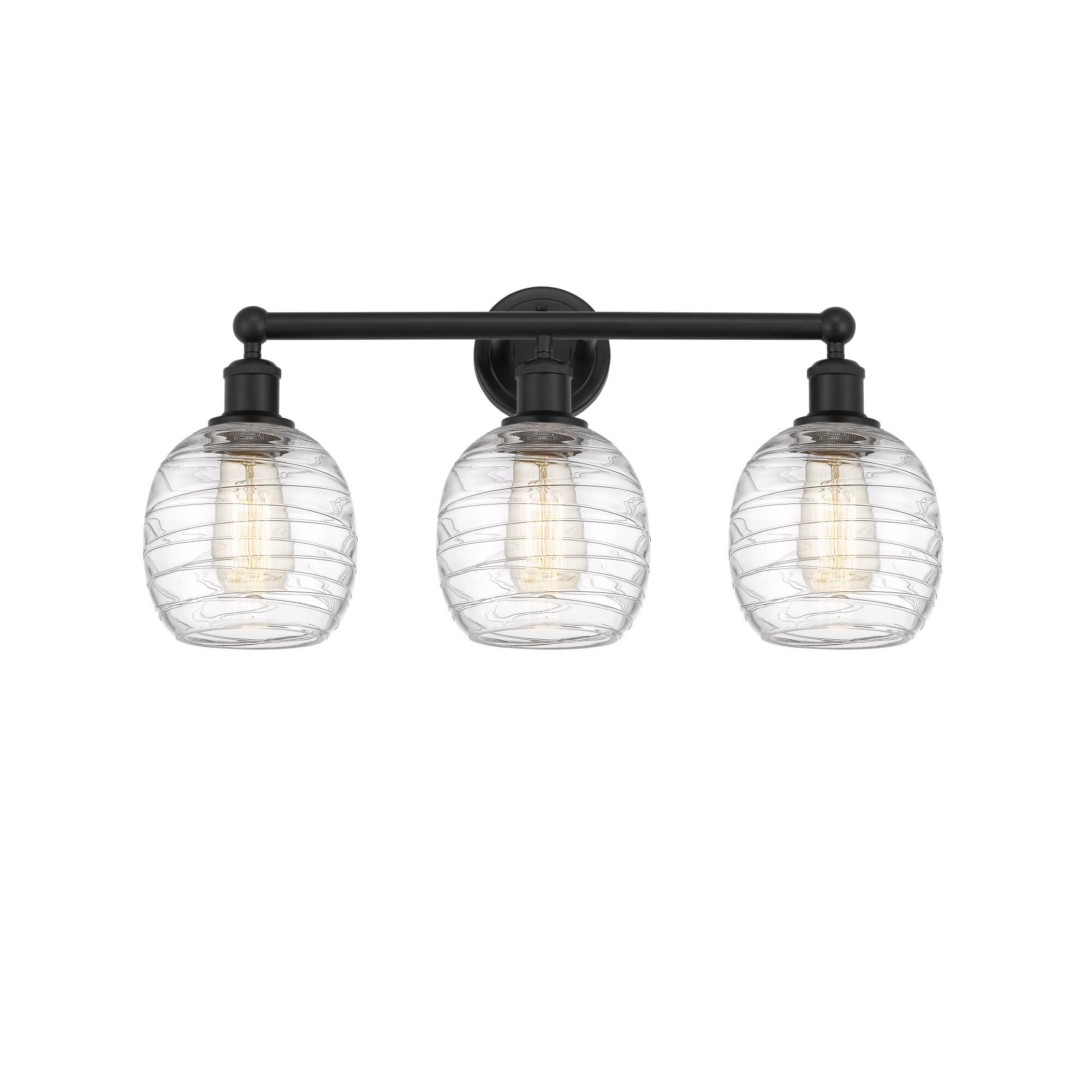 Shown in Matte Black, Deco Swirl finish and Deco Swirl glass and Deco Swirl Glass shade