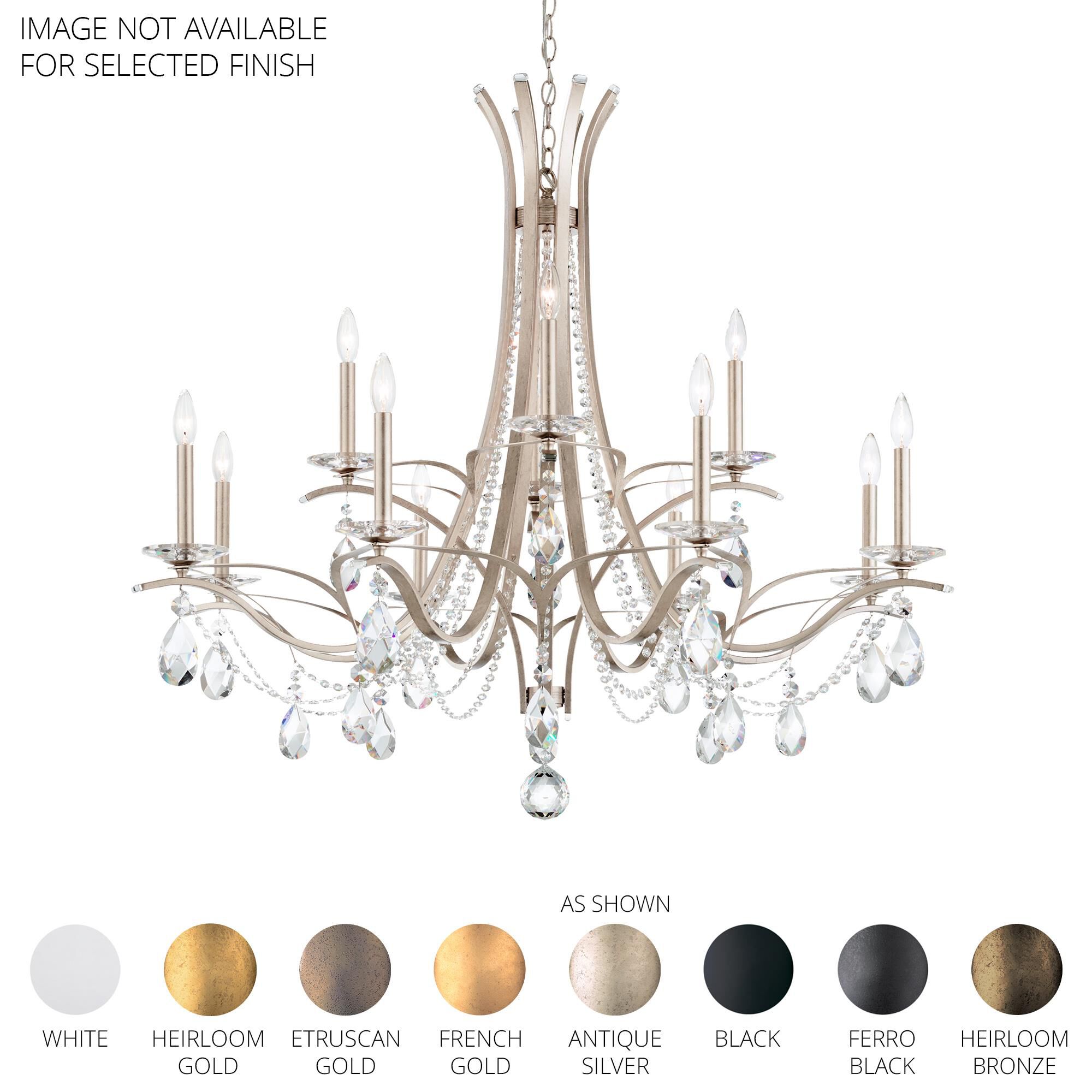 Shown in Heirloom Gold finish and Clear Radiance crystal