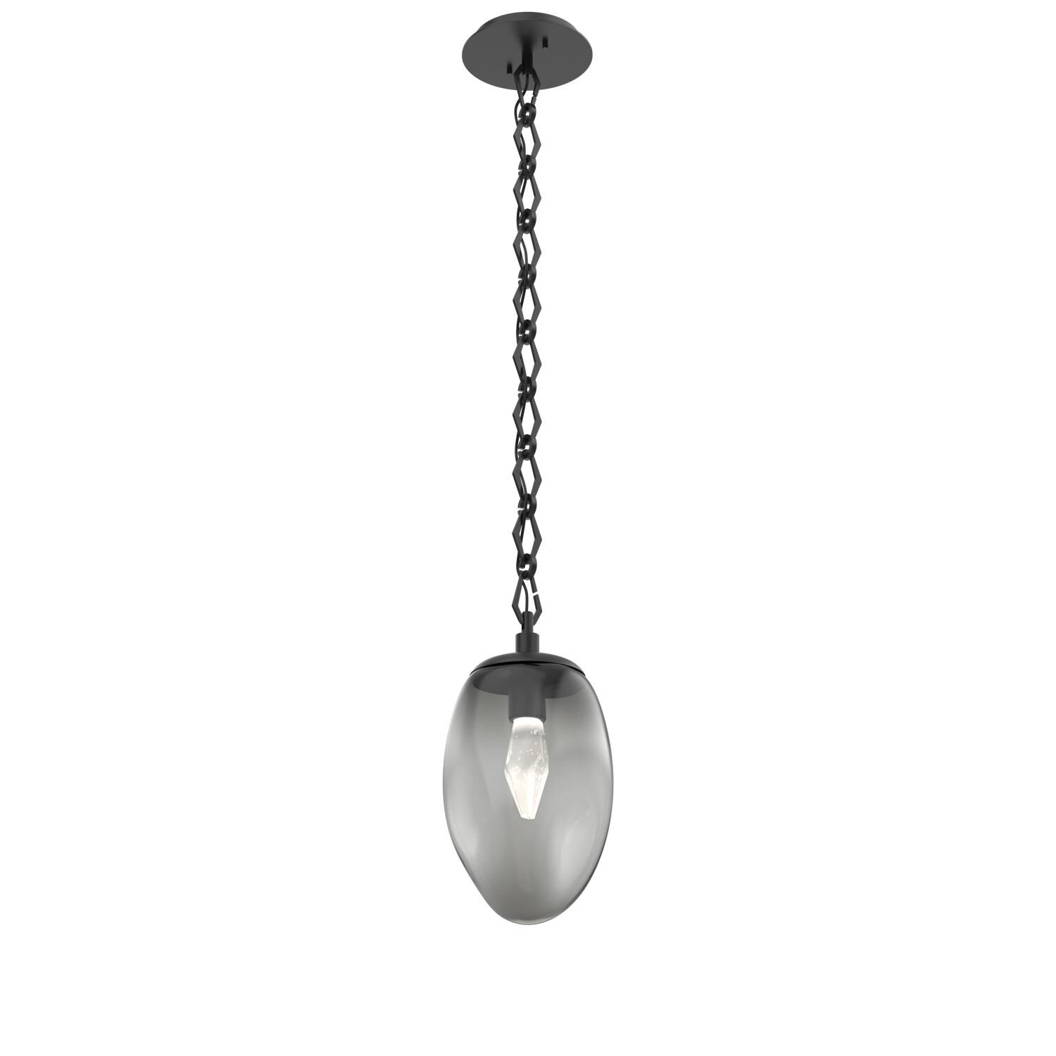 Shown in Matte Black finish and Smoke with Large Crystal glass