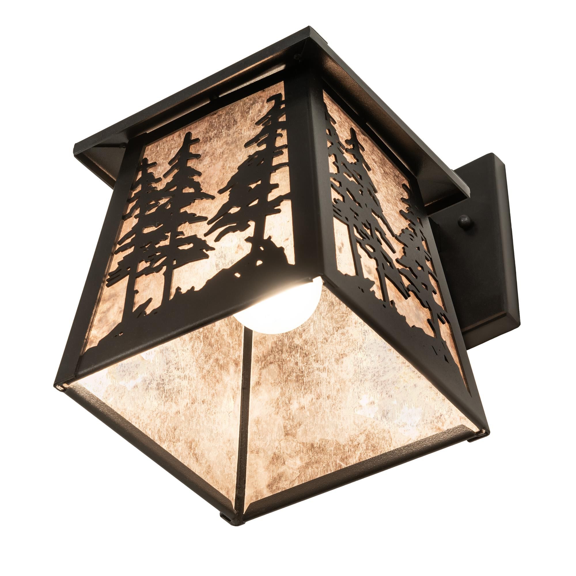 Shown with Black Metal Finish;Silver Mica glass