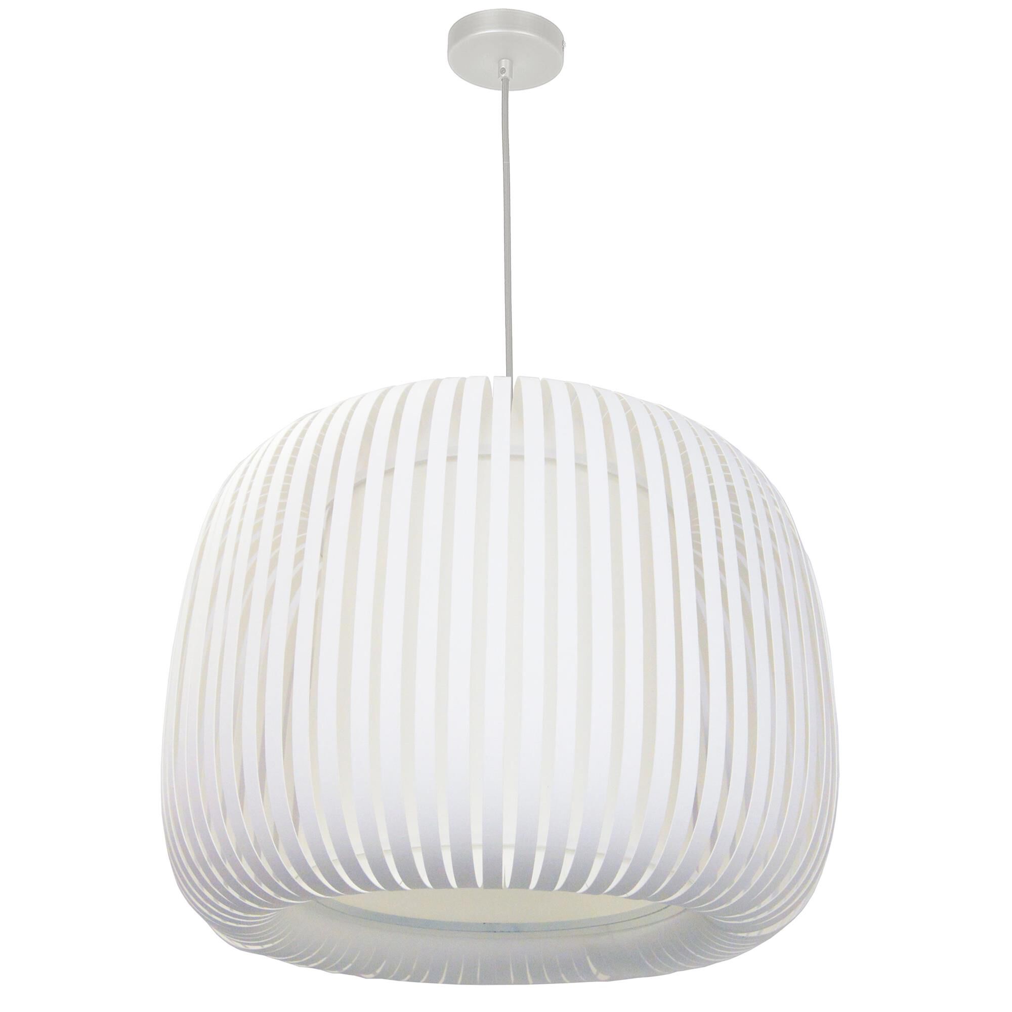 Shown in Matte White finish and Laminated Fabric - White shade