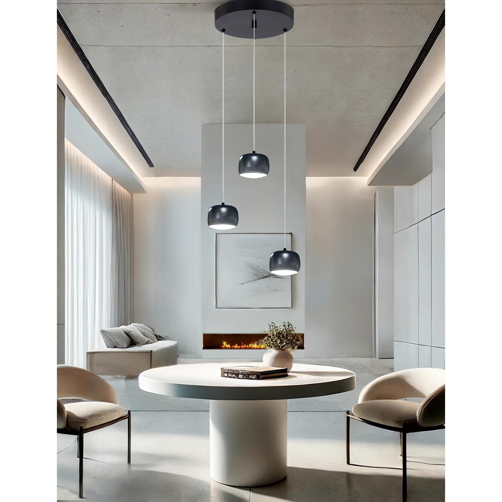 Frascati 11 Inch 3 Light LED Multi Light Pendant by Justice Design Group