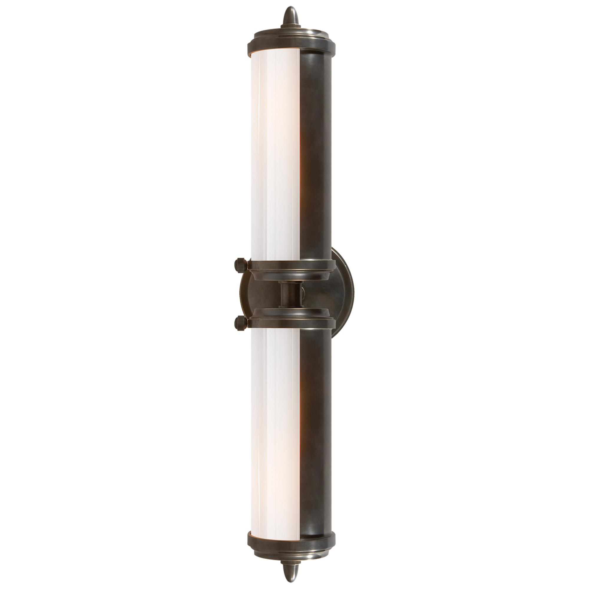 Shown in Bronze finish and White glass