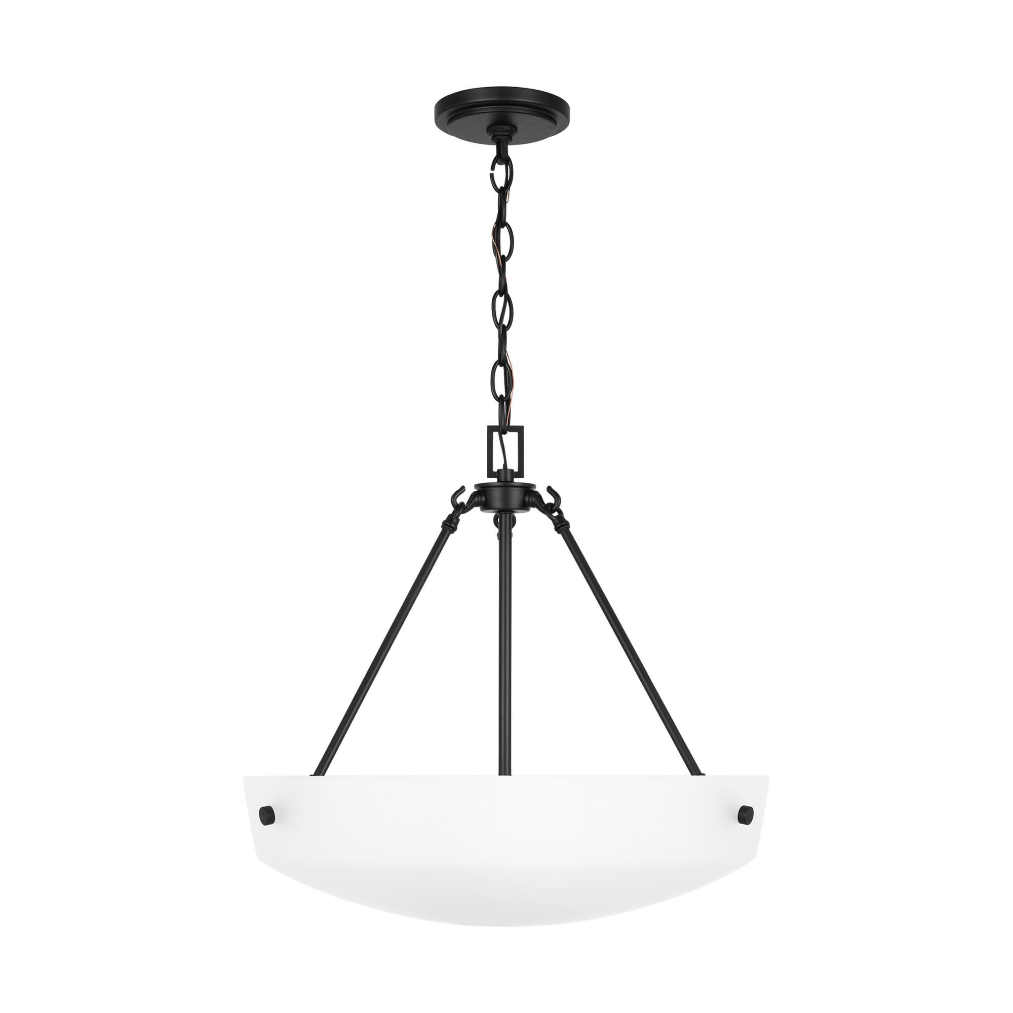 Shown in Midnight Black finish and Satin Etched Glass shade