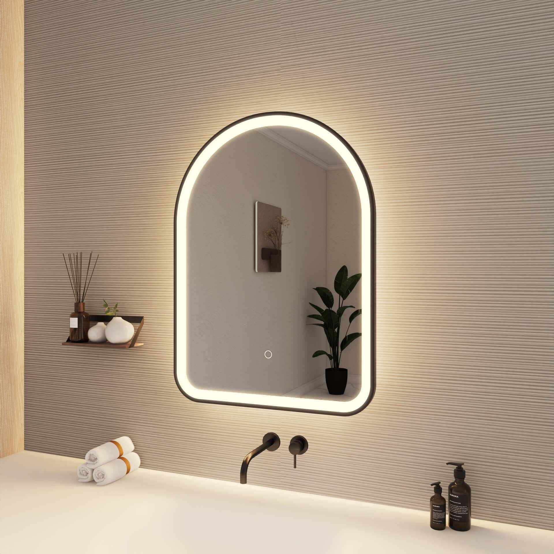 Harmoni 30 Inch Arched LED Lighted Mirror by Elegant Decor