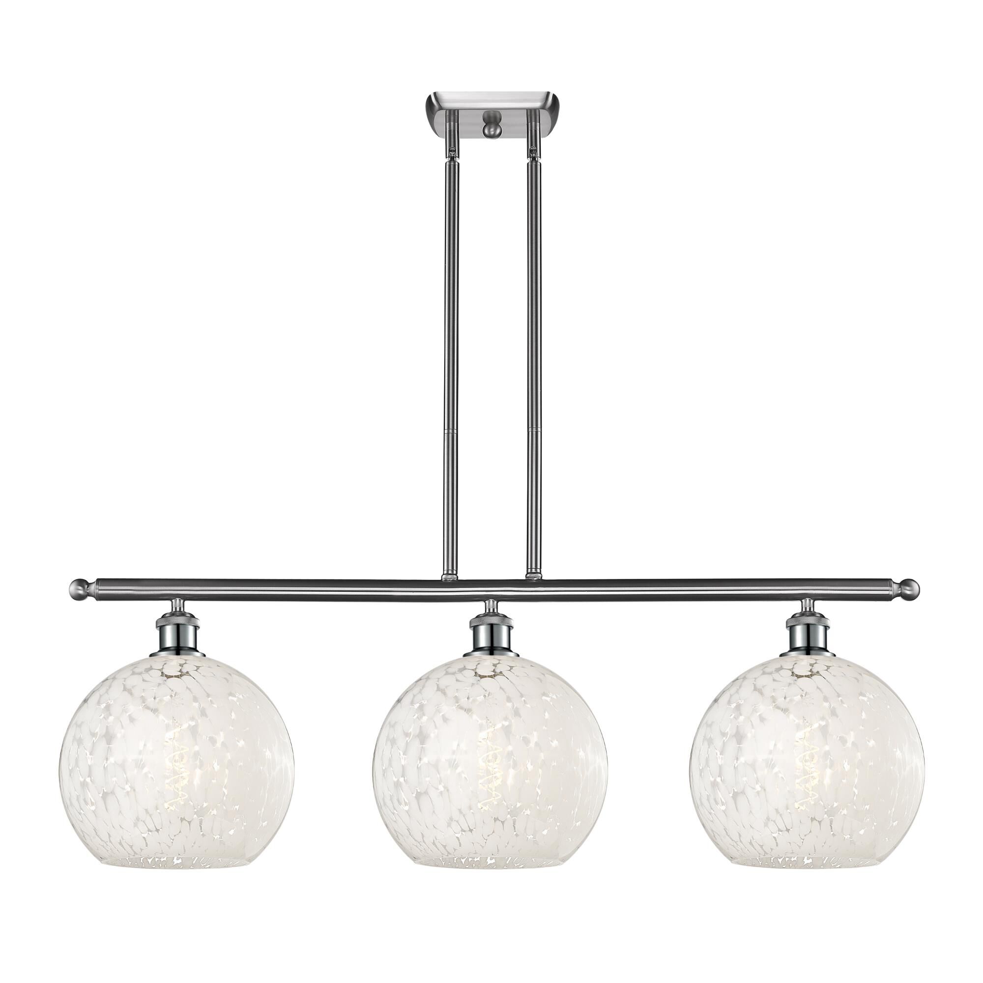 Bruno Marashlian White Mouchette 37 Inch Linear Suspension Light by Innovations Lighting