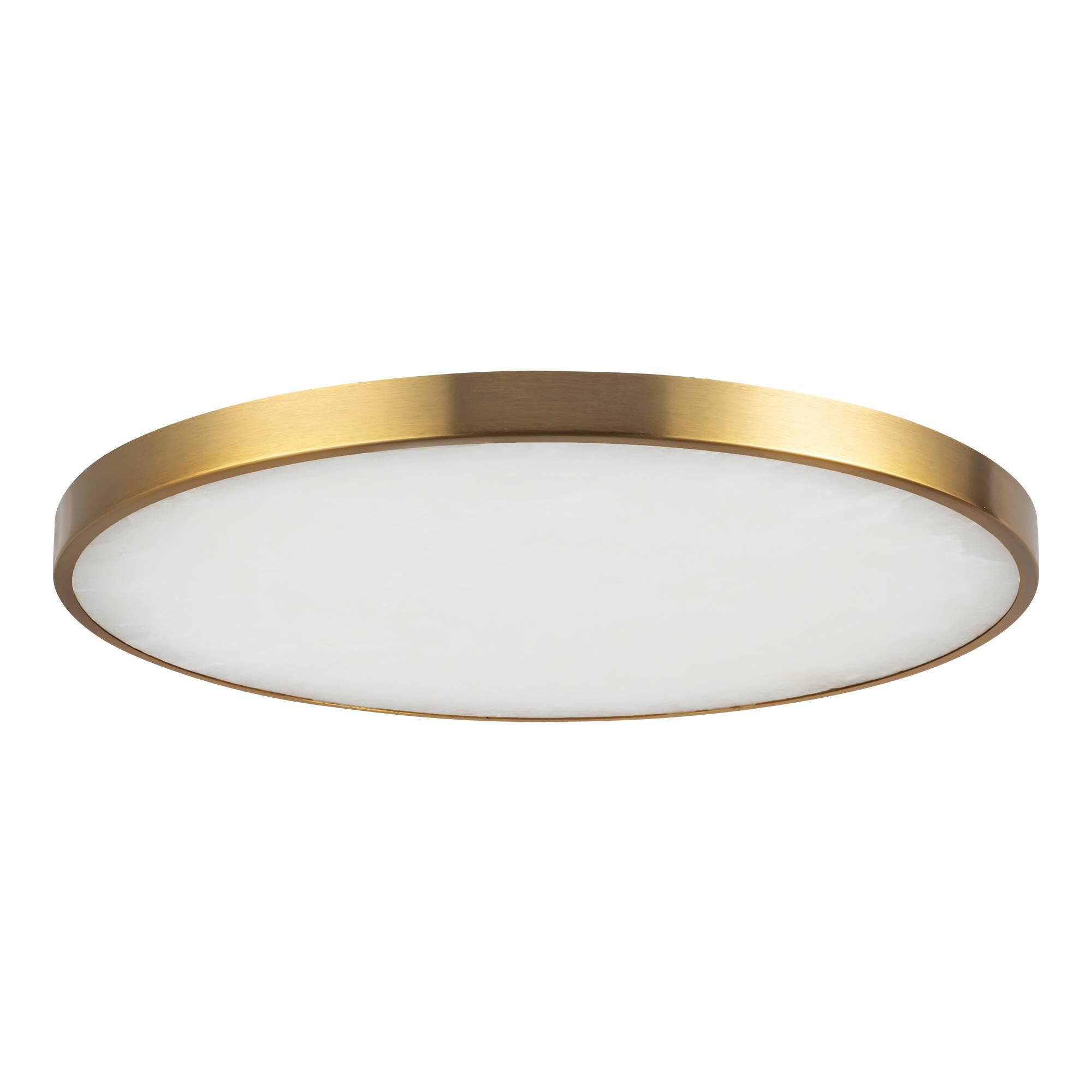 Shown in Brushed Gold finish and Alabaster glass