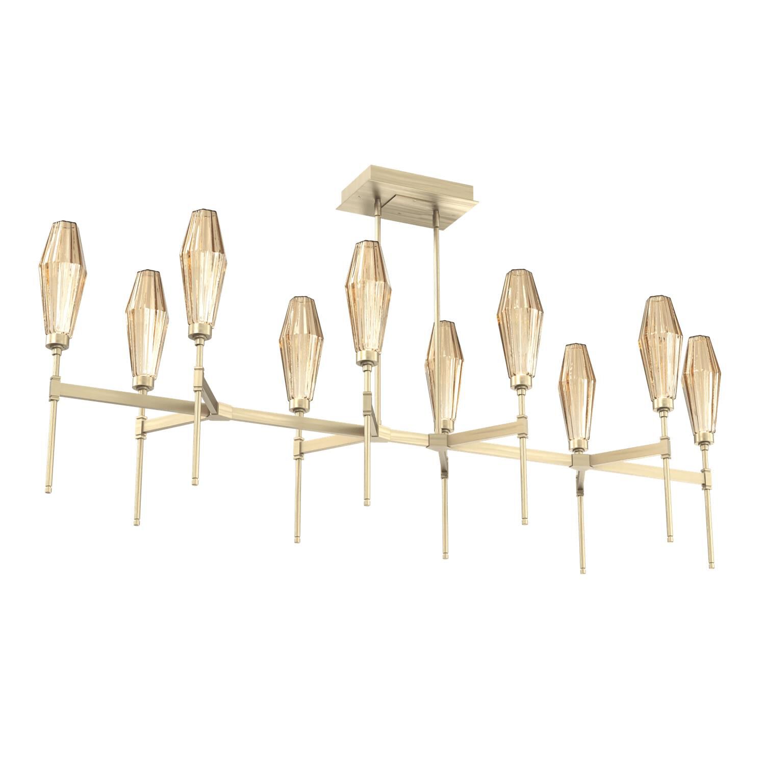 Shown in Heritage Brass finish and Optic Rib Bronze glass