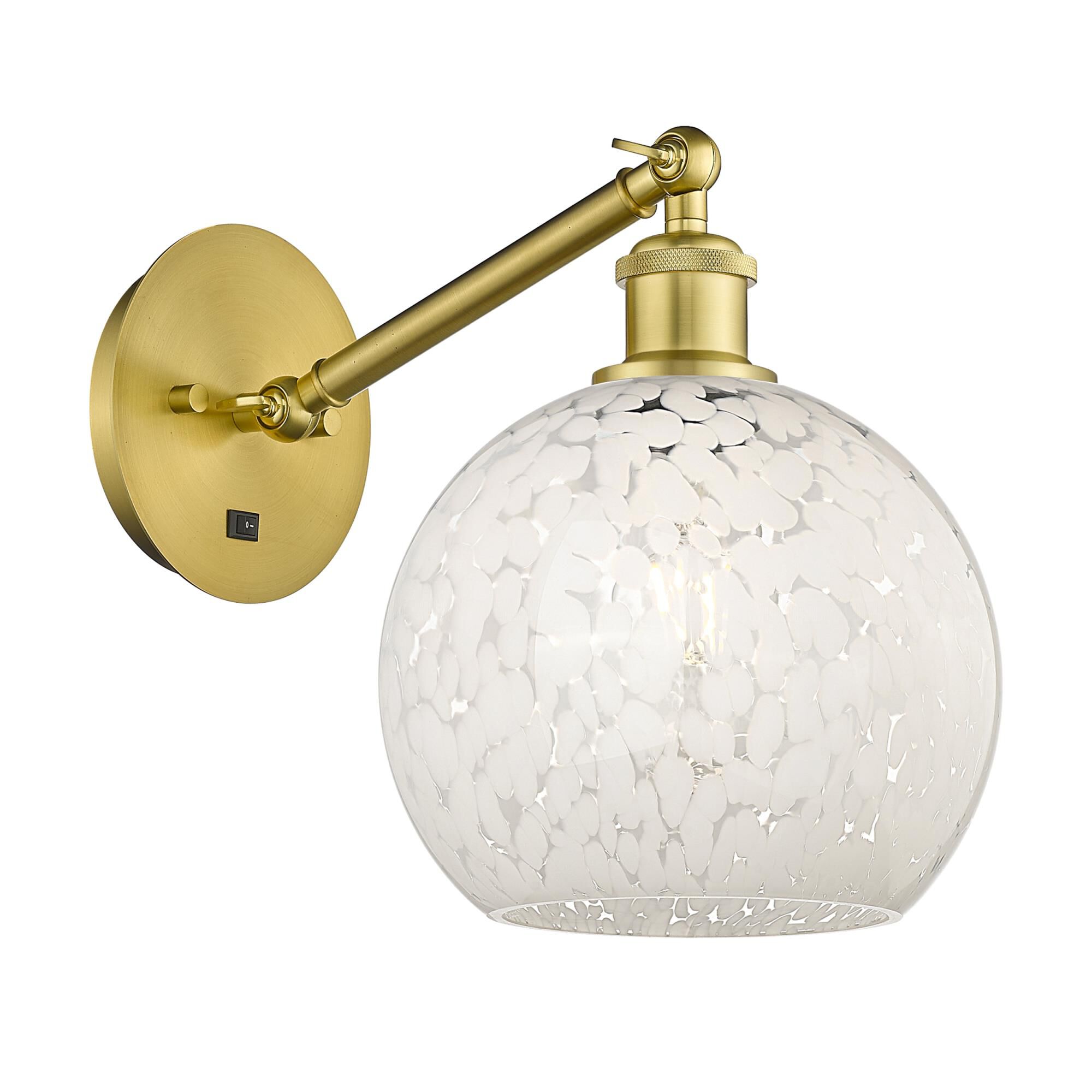 Bruno Marashlian White Mouchette 8 Inch Wall Swing Lamp by Innovations Lighting