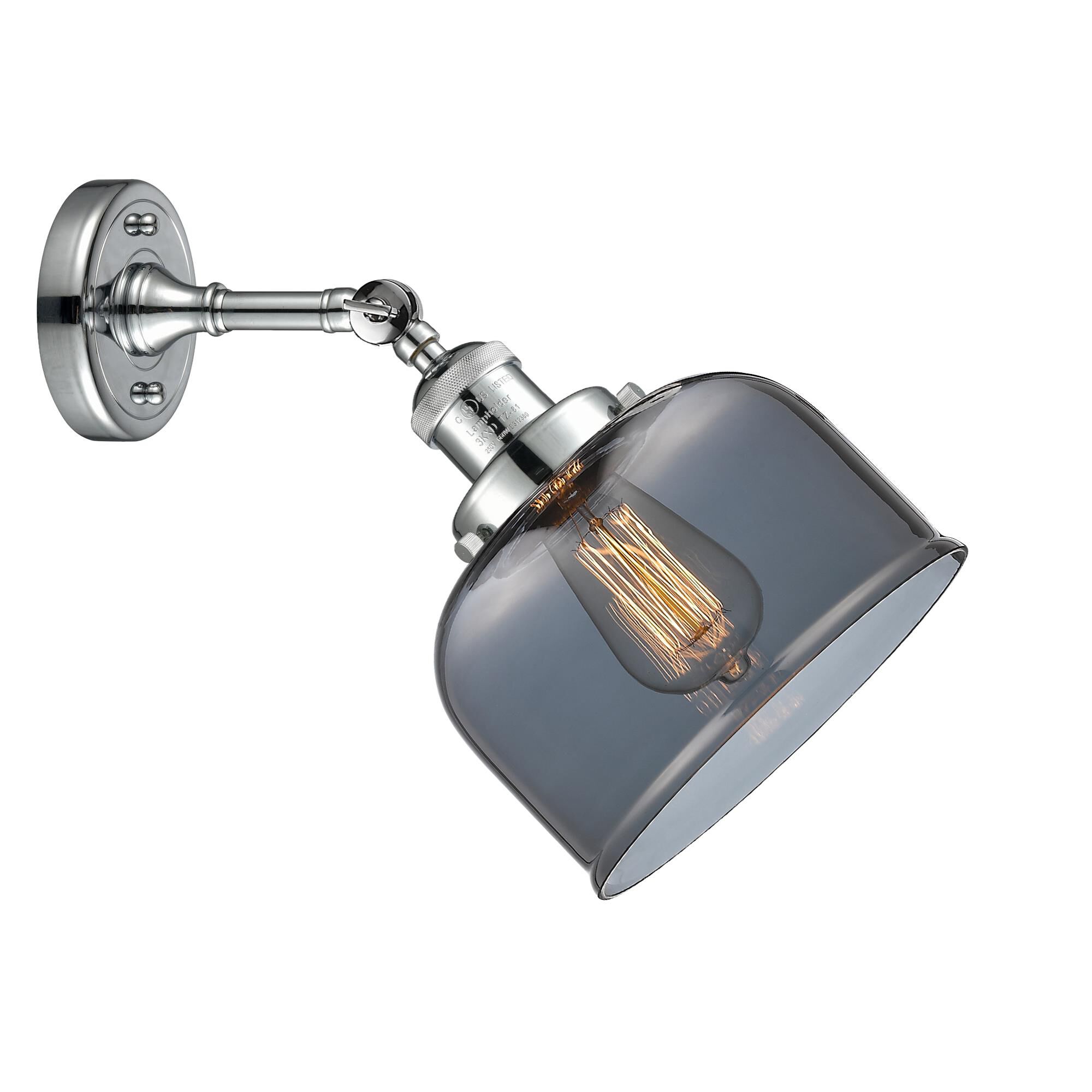 Shown in Polished Chrome finish and Plated Smoked glass and None accent