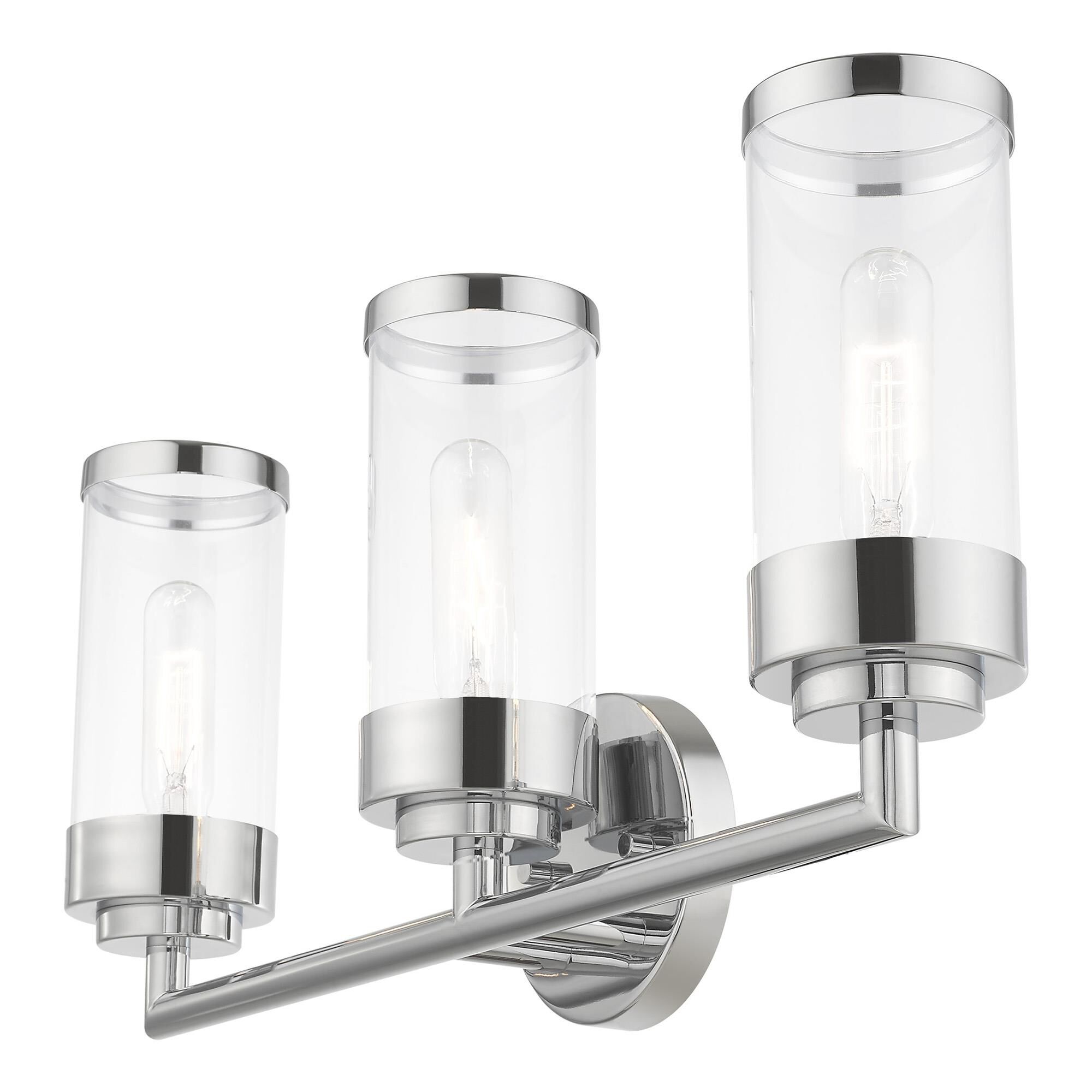 Shown in Polished Chrome finish and Clear glass