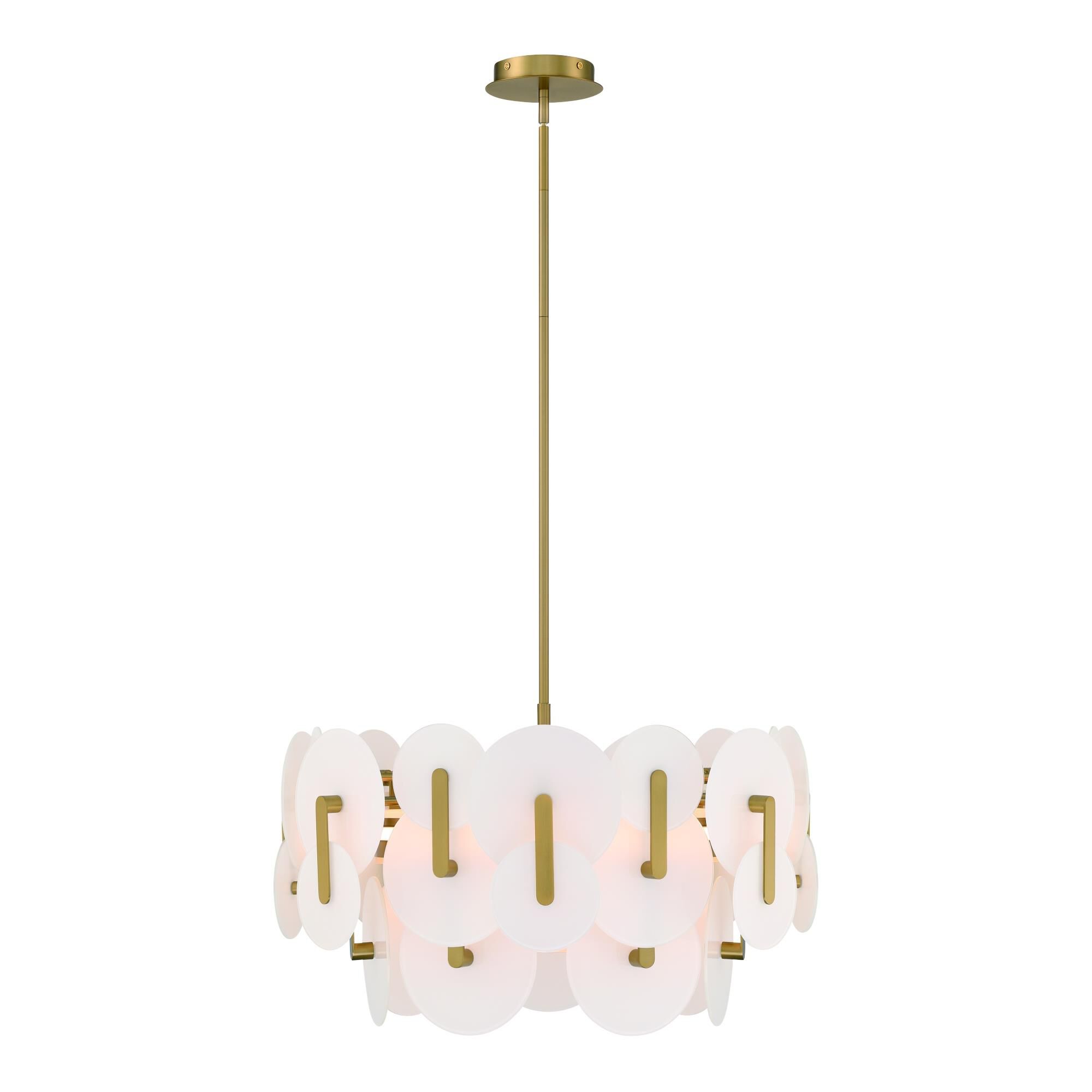 Shown in Gold finish and White  glass