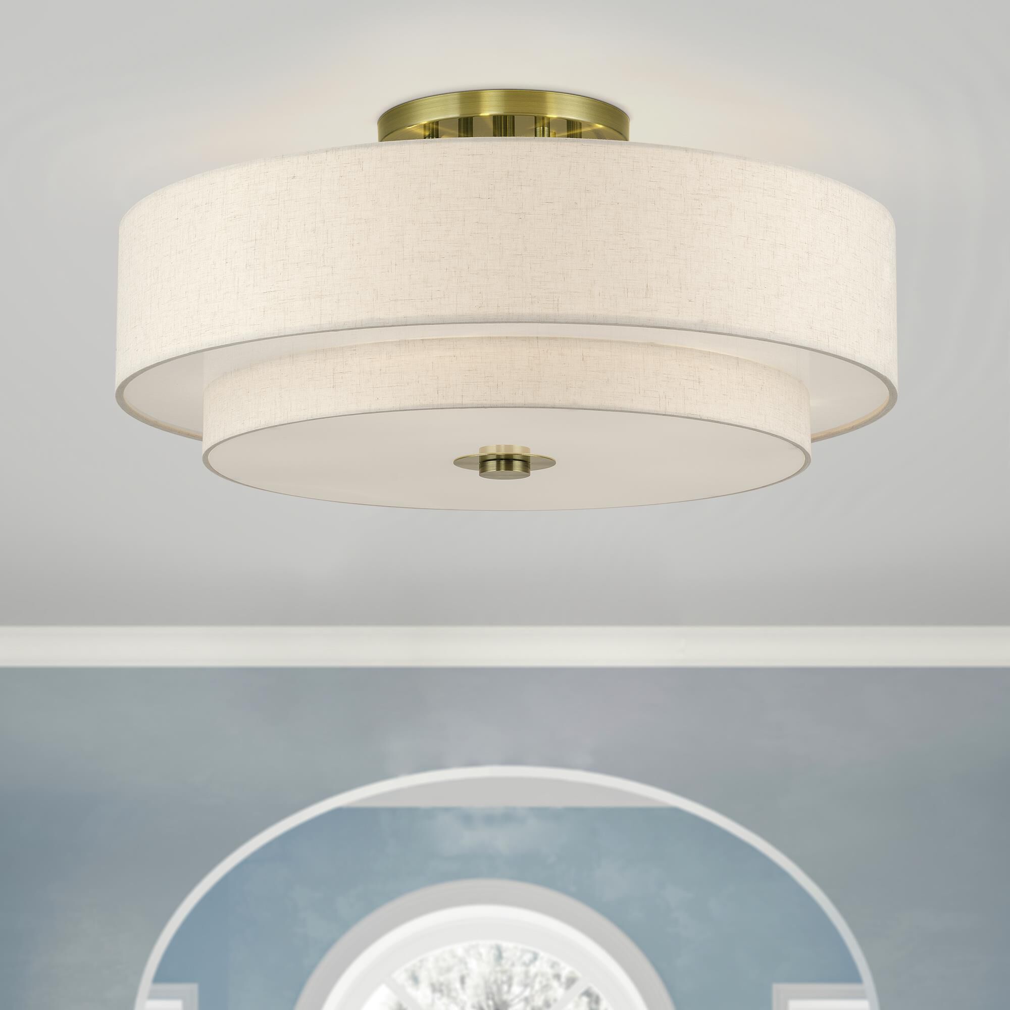 Monroe 30 Inch Semi Flush Mount by Livex Lighting