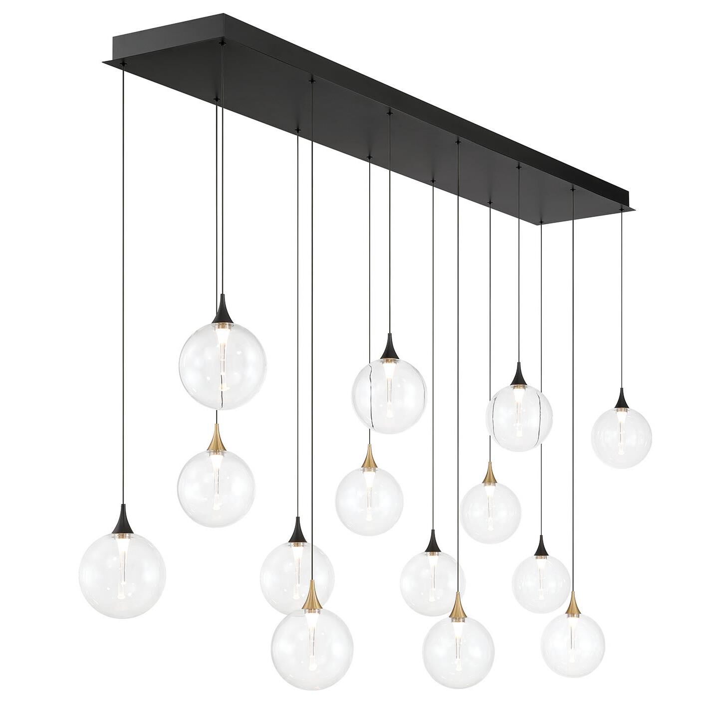 Shown in Gold-Black finish and Clear glass