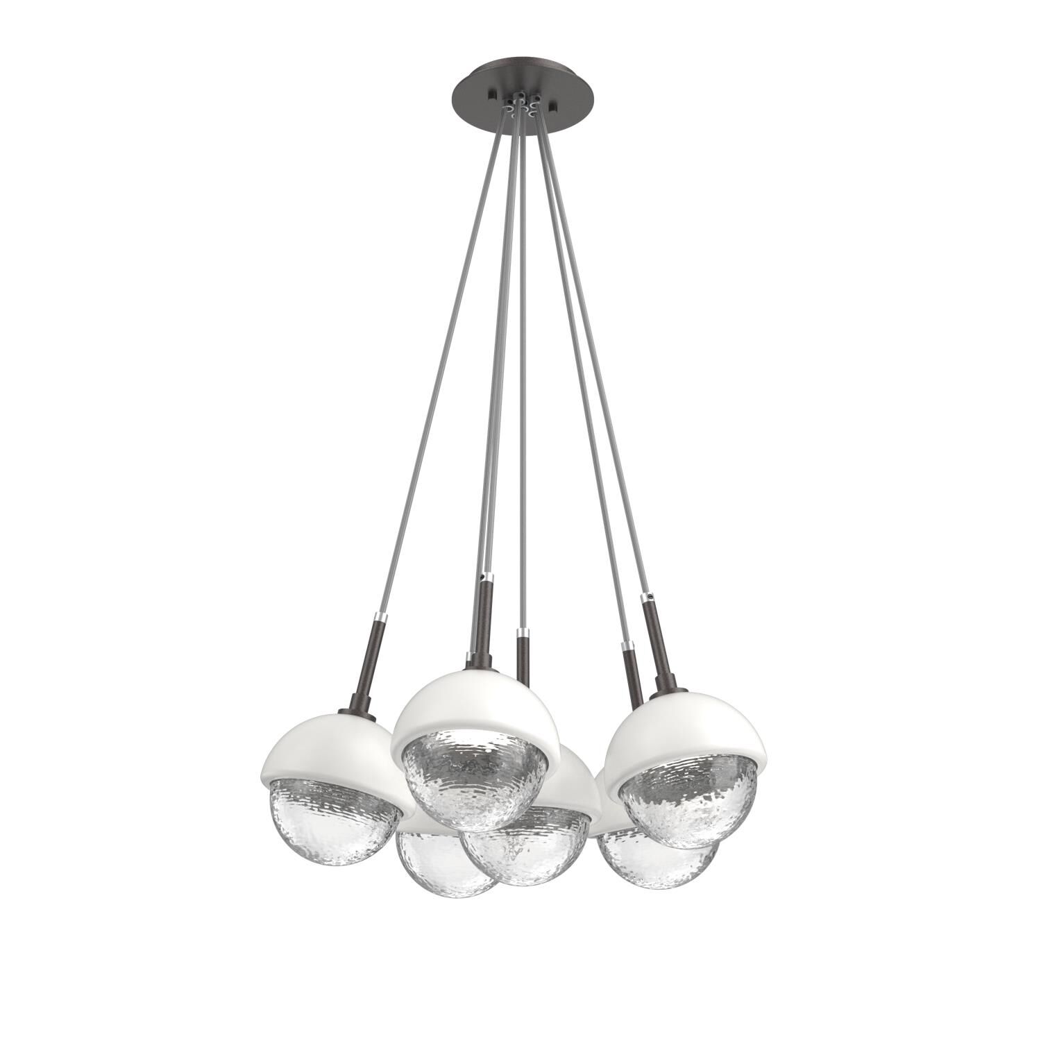 Shown in Graphite finish and Clear glass and Salt White accent