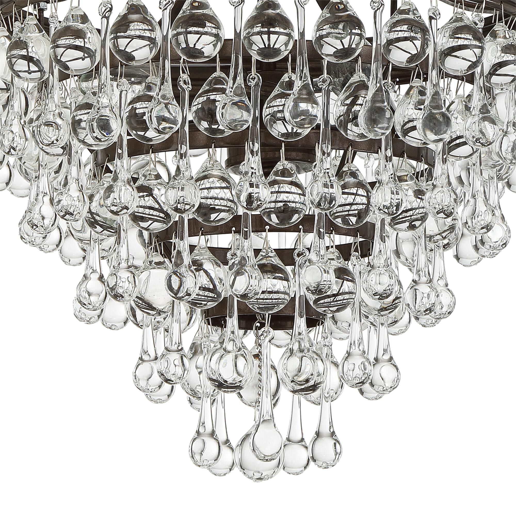 Shown in Vibrant Bronze finish and Clear Glass Drops crystal