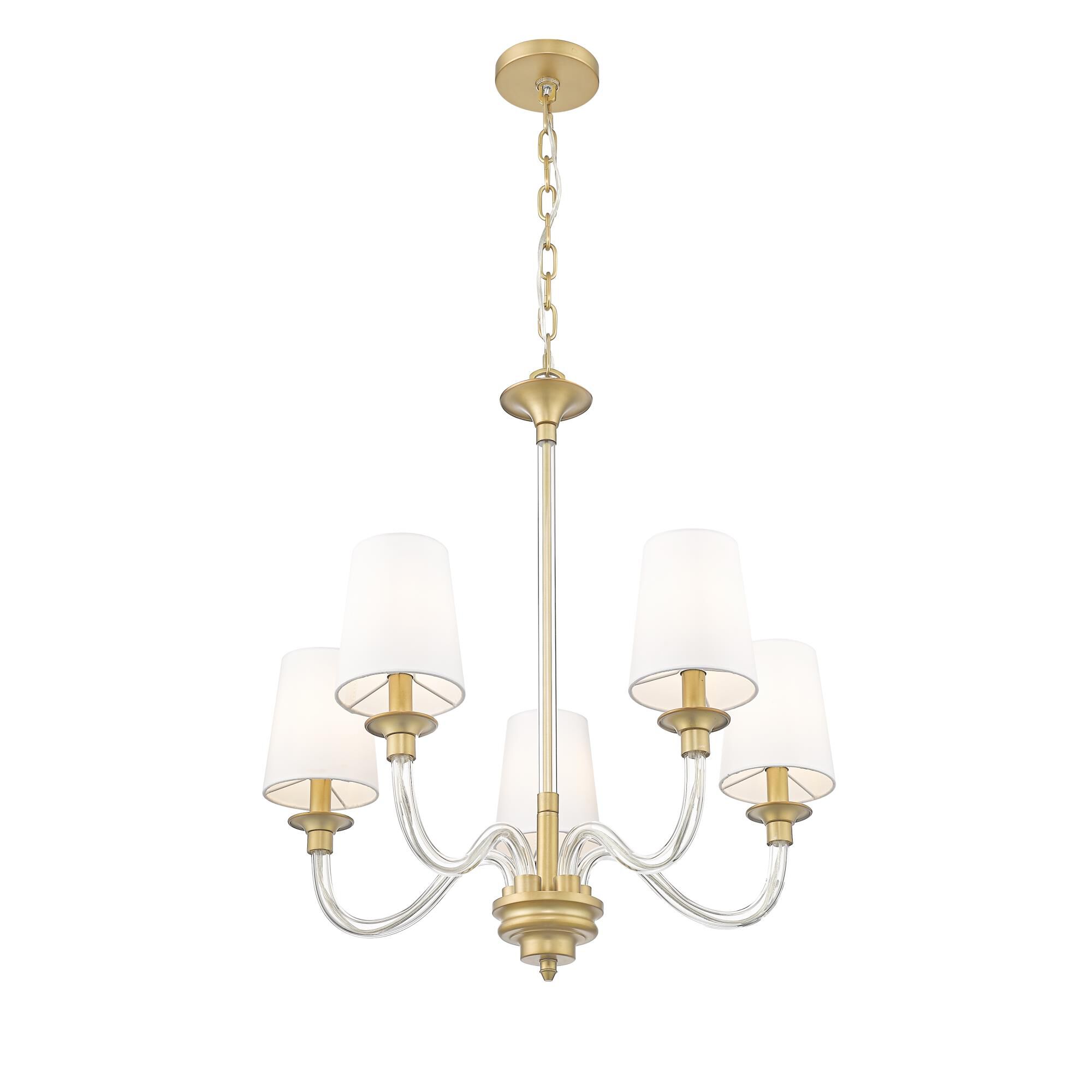 Shown in Rubbed Brass finish and White glass and White shade