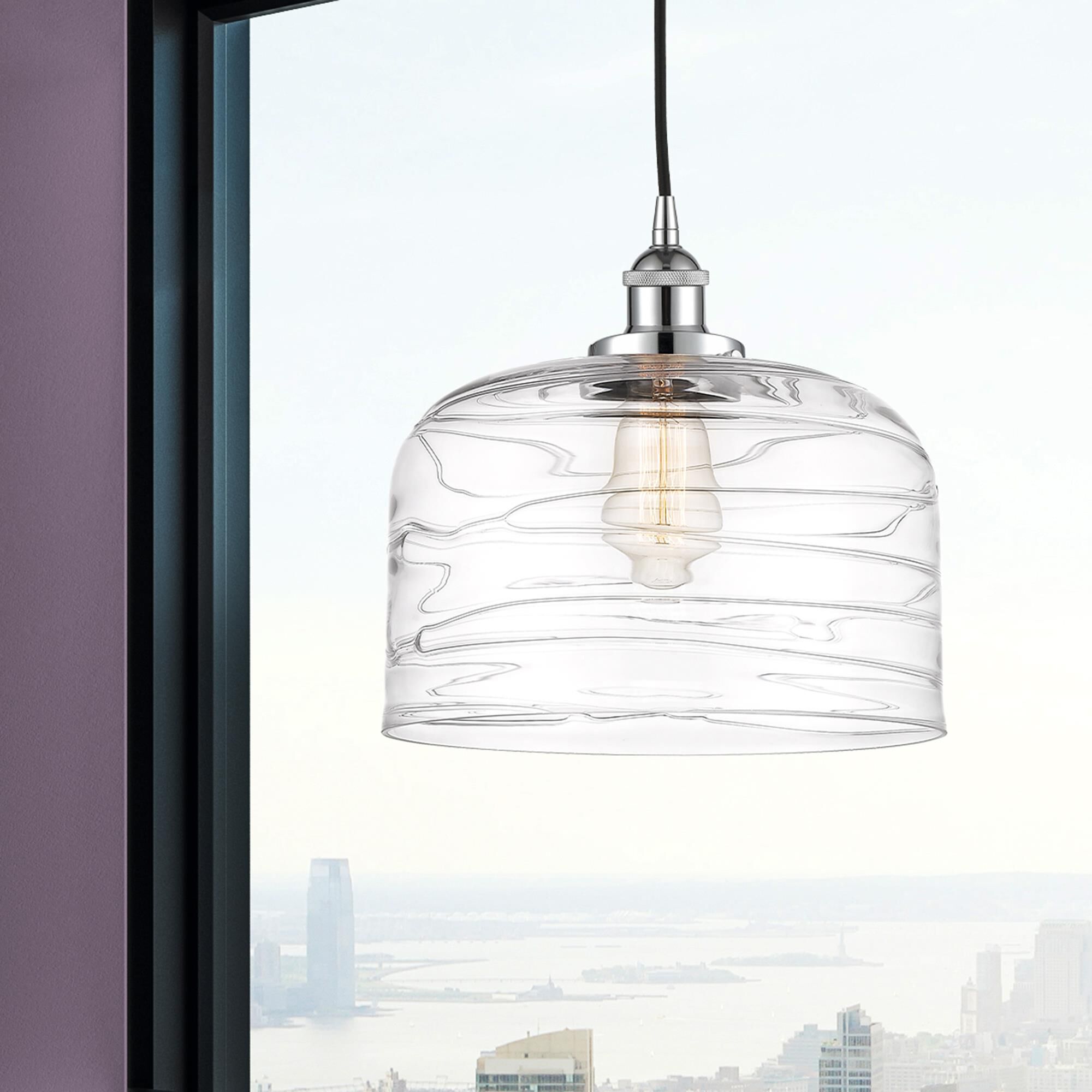 Shown in Polished Chrome finish and Clear glass