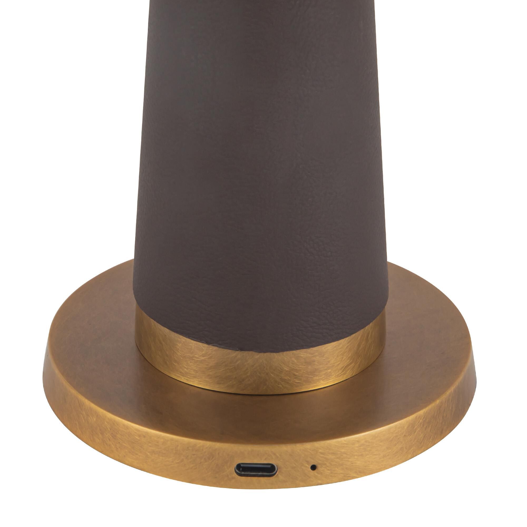 Shown in Espresso Vegan Leather finish and Opal glass